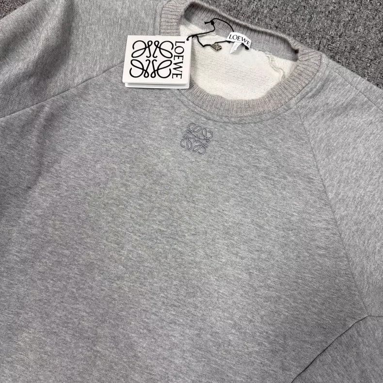 Loewe LOEWE Gray short bat sleeve embroidered gray hoodie Size S / US 4 / IT 40 - 3 Thumbnail