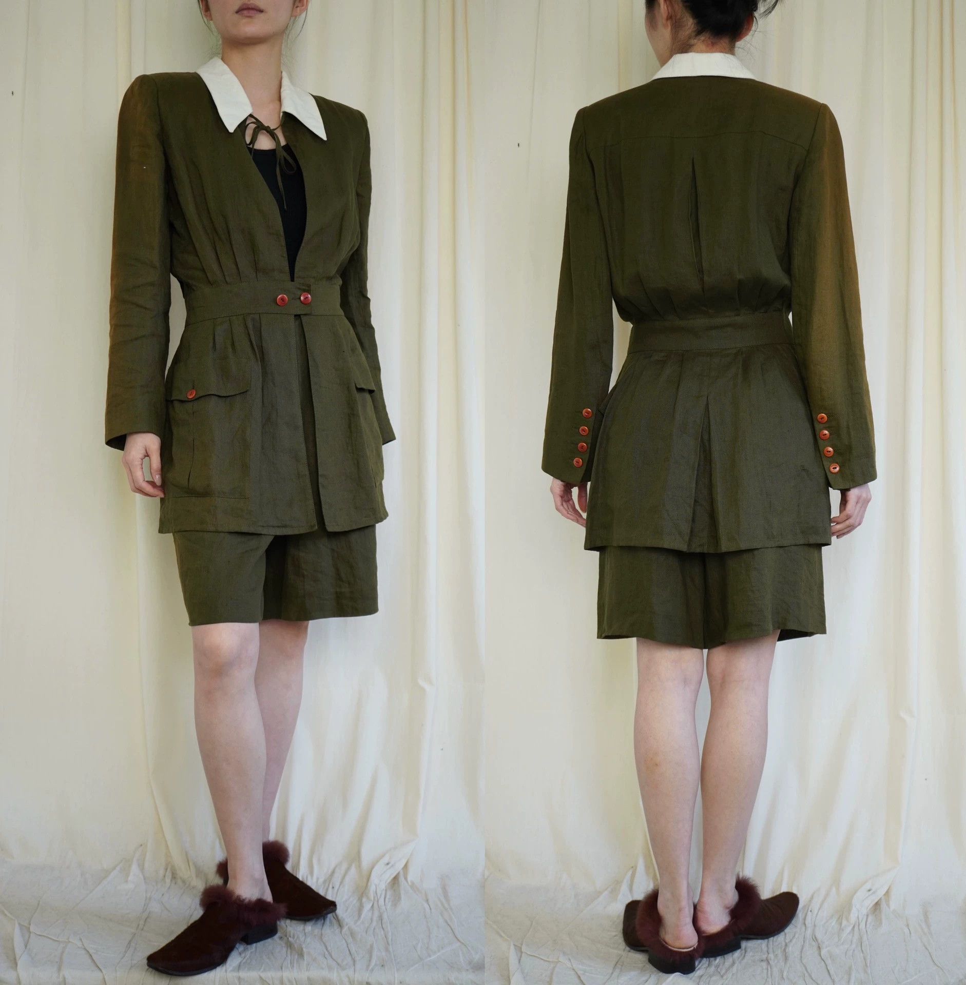 Sonia Rykiel 1980s Sonia Rykiel Gradient Linen Short Set Women's S Size S / US 4 / IT 40 - 2 Thumbnail