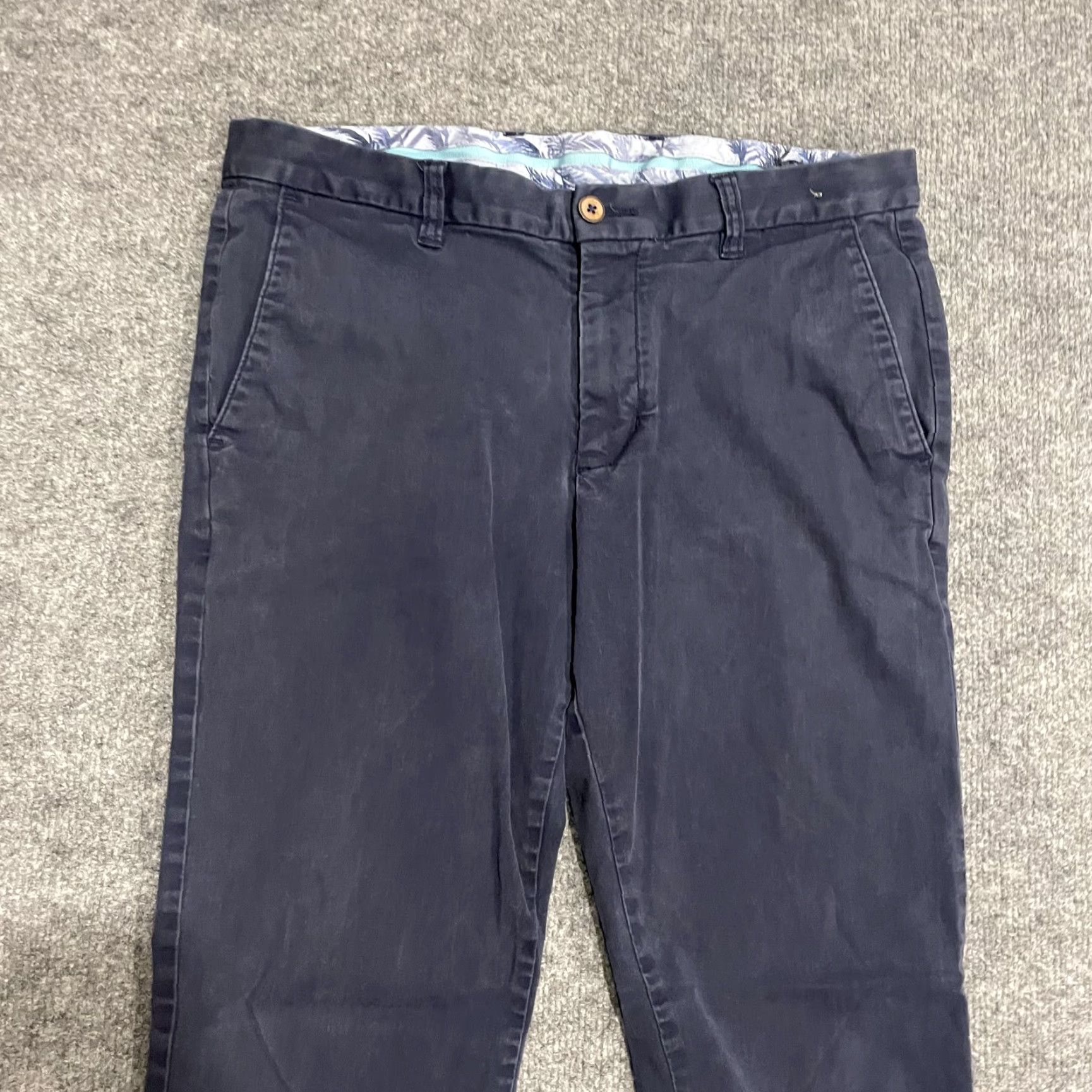 Tommy Bahama Tommy Bahama Chino Pants Mens 33x32 Blue Cotton Stretch Flat Front Casual Size US 33 - 3 Thumbnail