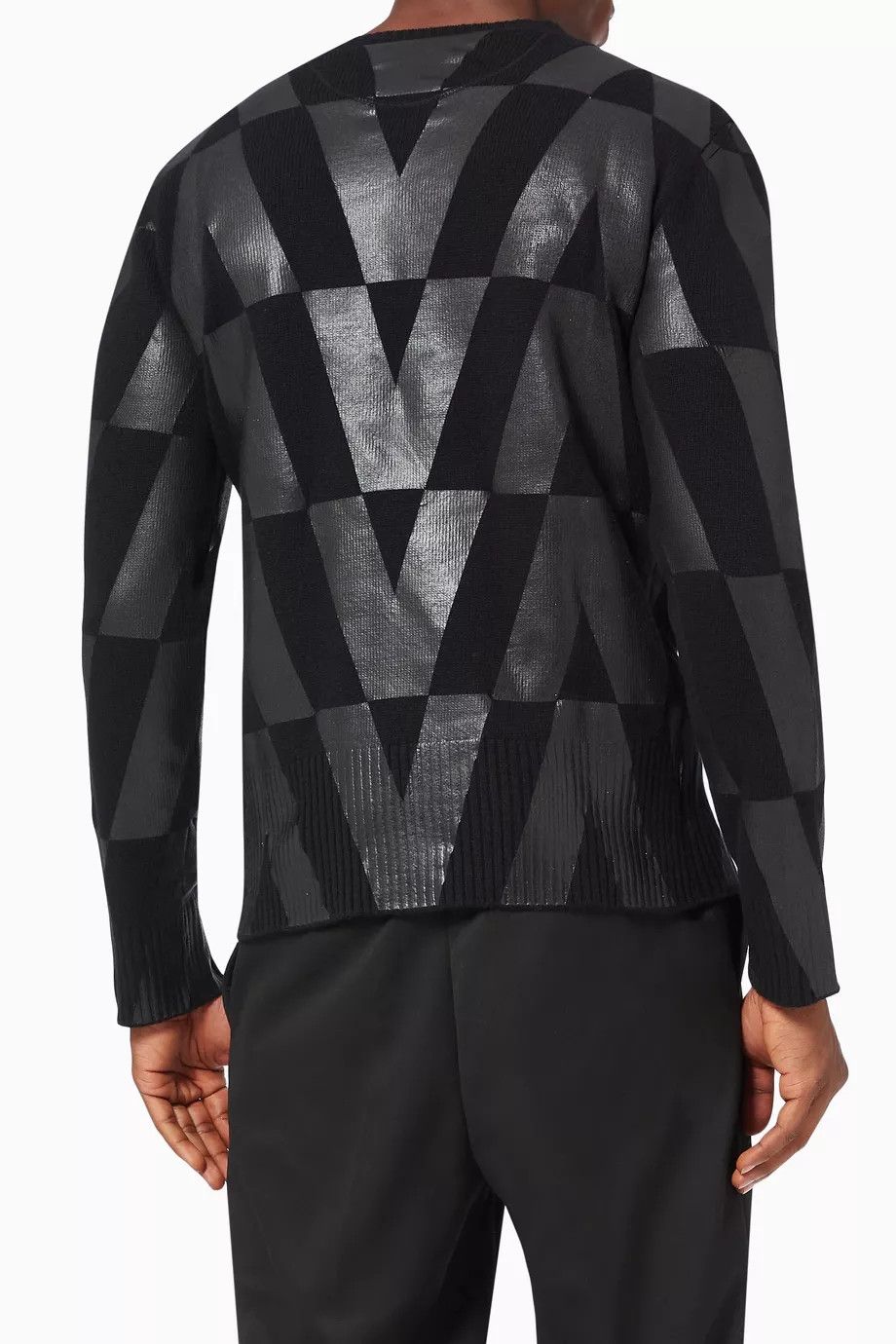 Valentino o1y0525 Logo Sweater in Black/Lead Size US M / EU 48-50 / 2 - 3 Thumbnail