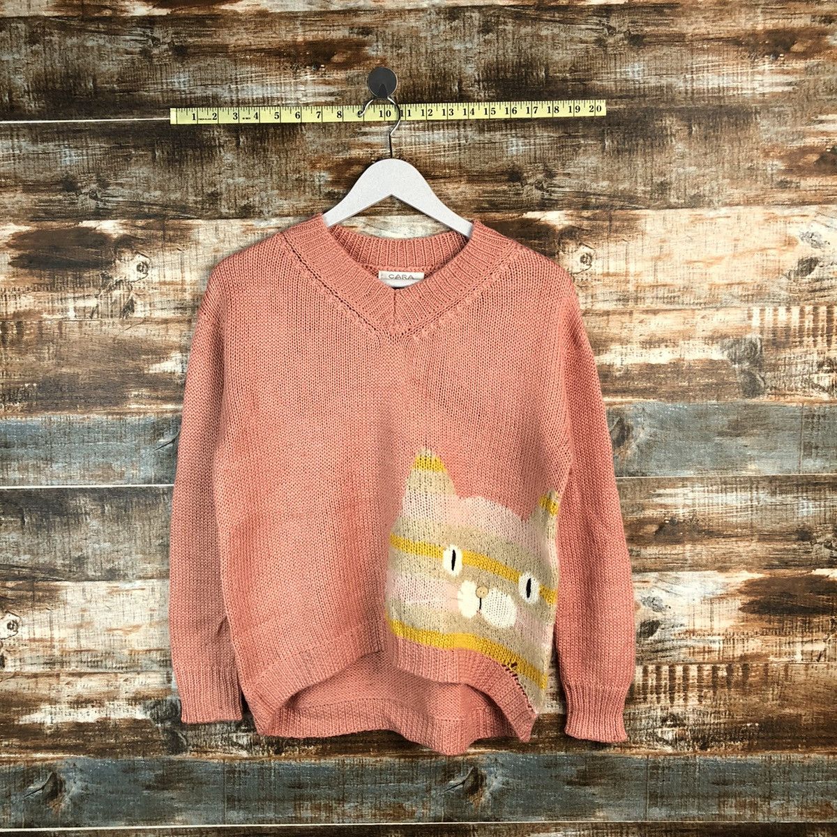 Homespun Knitwear × Japanese Brand × Vintage Cara cat vintage Pink Knitwear #A1265 Size M / US 6-8 / IT 42-44 - 1 Thumbnail
