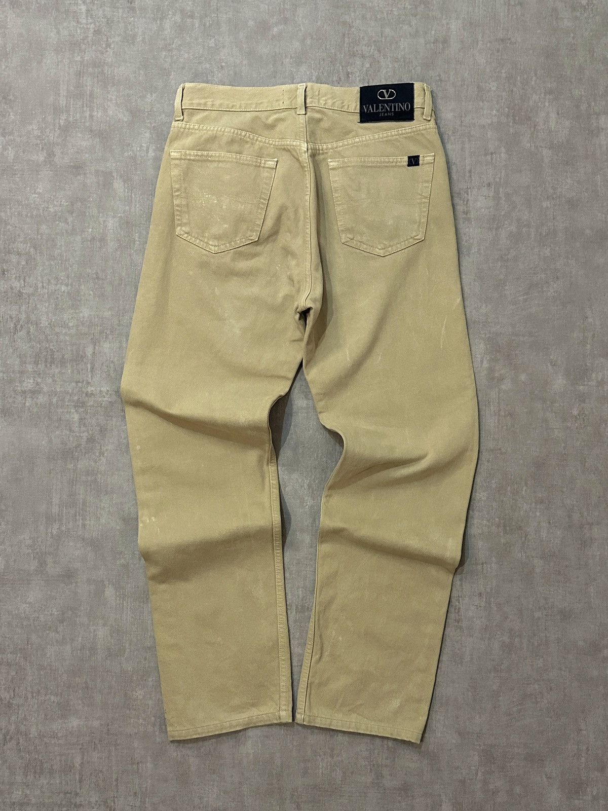 Valentino × Vintage Valentino Jeans Vintage 90s Beige Casual Pants Size US 33 - 1 Thumbnail