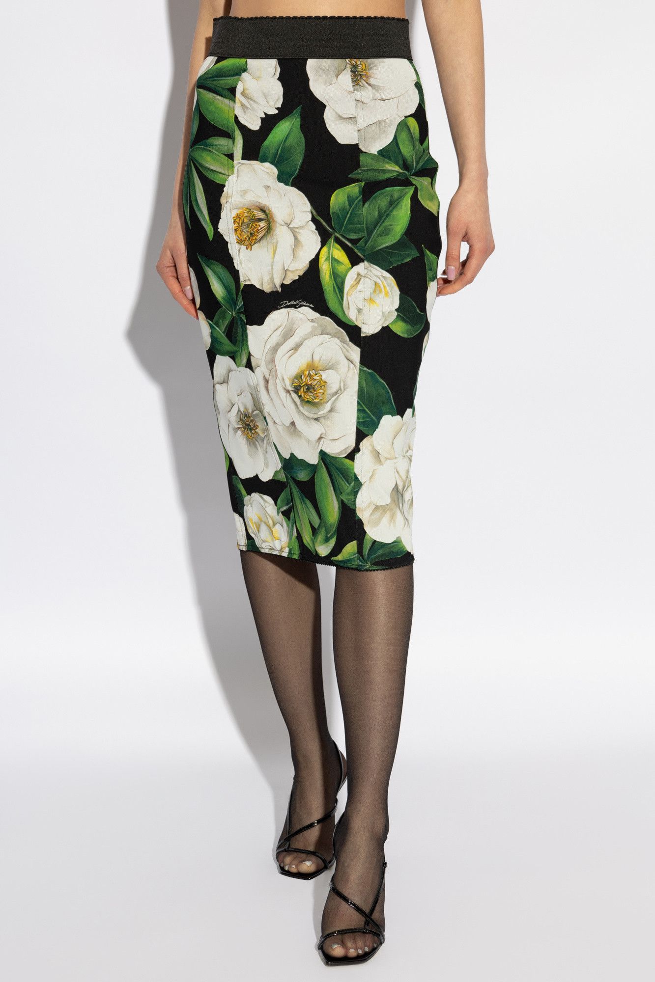 Dolce & Gabbana o1s22i1n0225 Floral Synthetic Knee-Length Skirt Multicolor Size 28" / US 6 / IT 42 - 3 Thumbnail