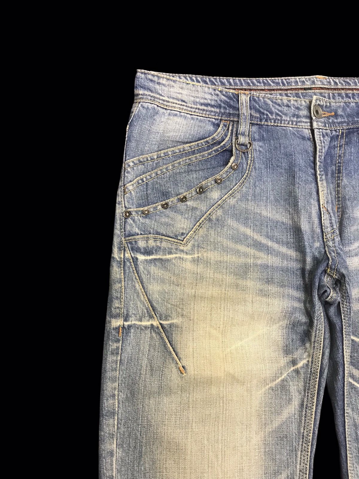 Japanese Brand 💥FLARE💥NCFM Japan Design Seditionari Fade Flare Denim F108 Size US 34 / EU 50 - 4 Thumbnail