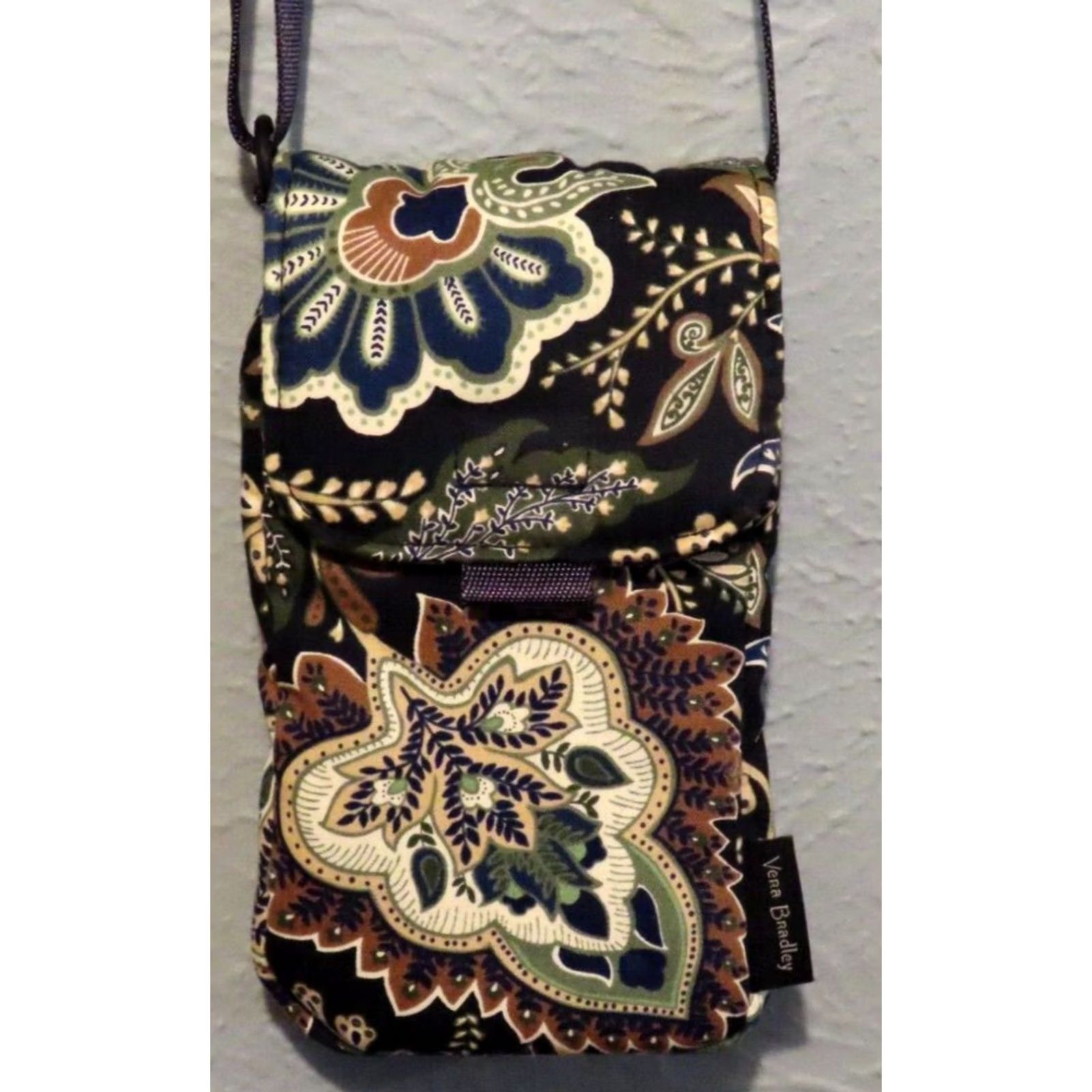 Vera Bradley Vera Bradley Crossbody Women Mini Purse Leaf Pattern 4"x7"x1" Blue for Casual Pockets Classic Bag Blue Mini Size ONE SIZE - 2 Thumbnail