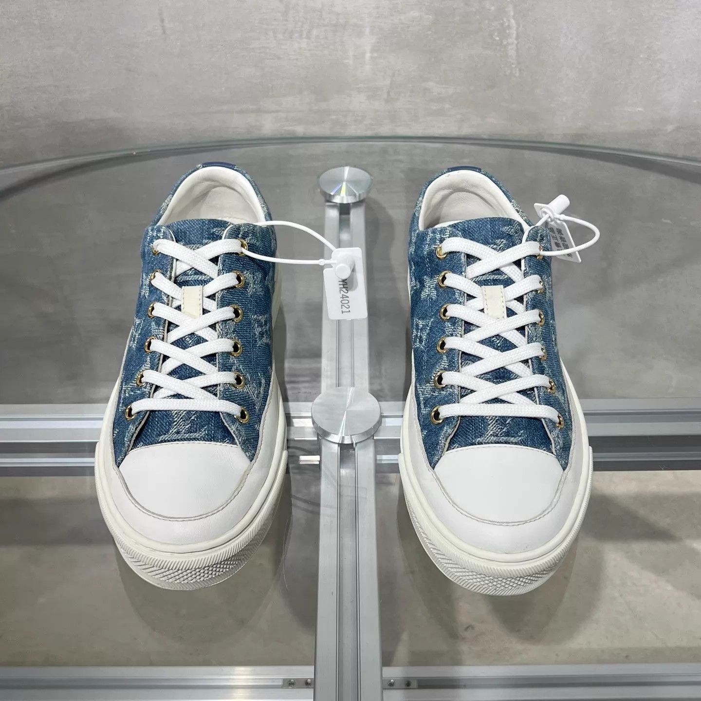 Louis Vuitton LV Denim Sneakers White Blue UK2 36 Size US 4.5 / IT 34.5 - 1 Thumbnail