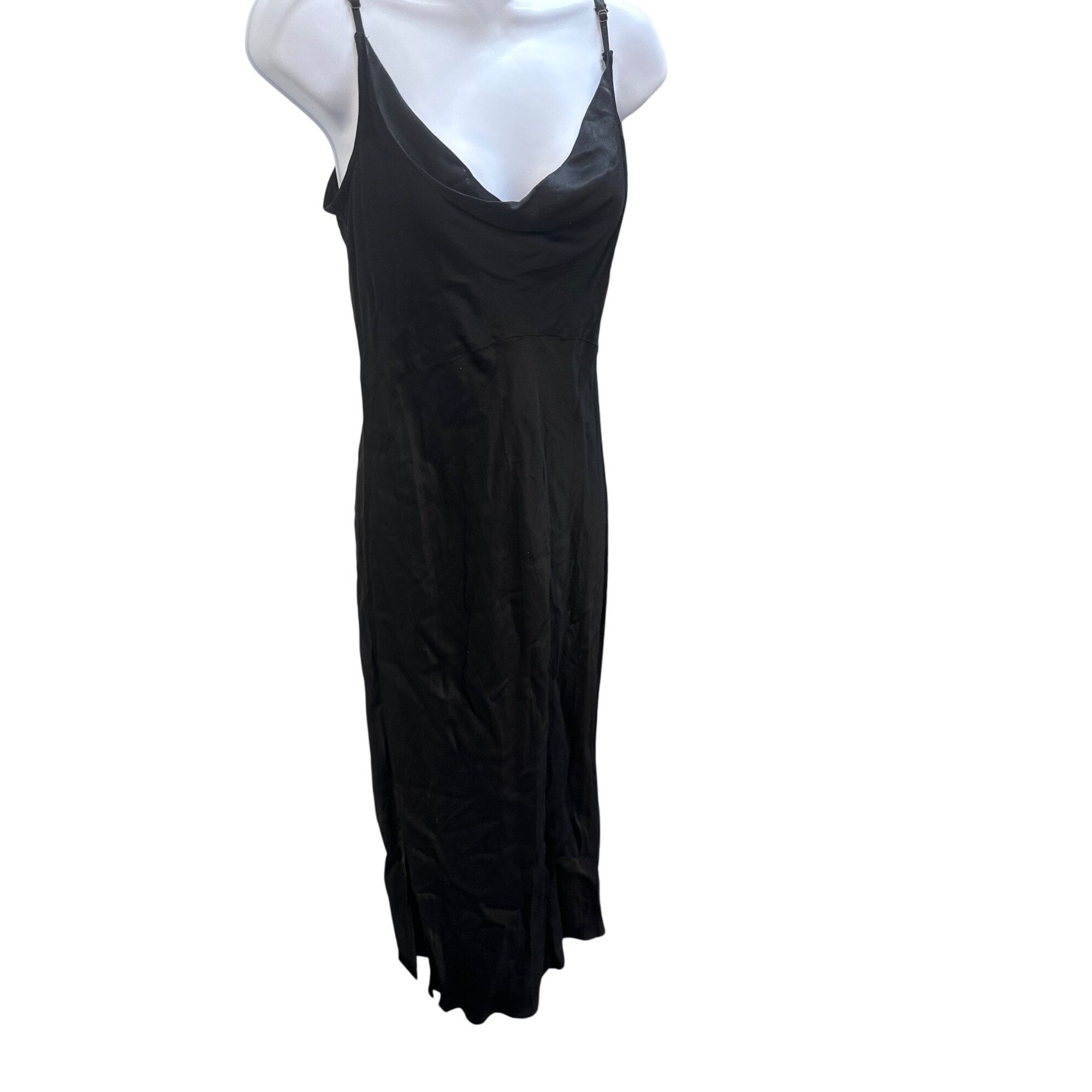 Anthropologie Black Cocktail Dress With Adjustable Straps & Cowl Neck Anth Size M / US 6-8 / IT 42-44 - 1 Thumbnail