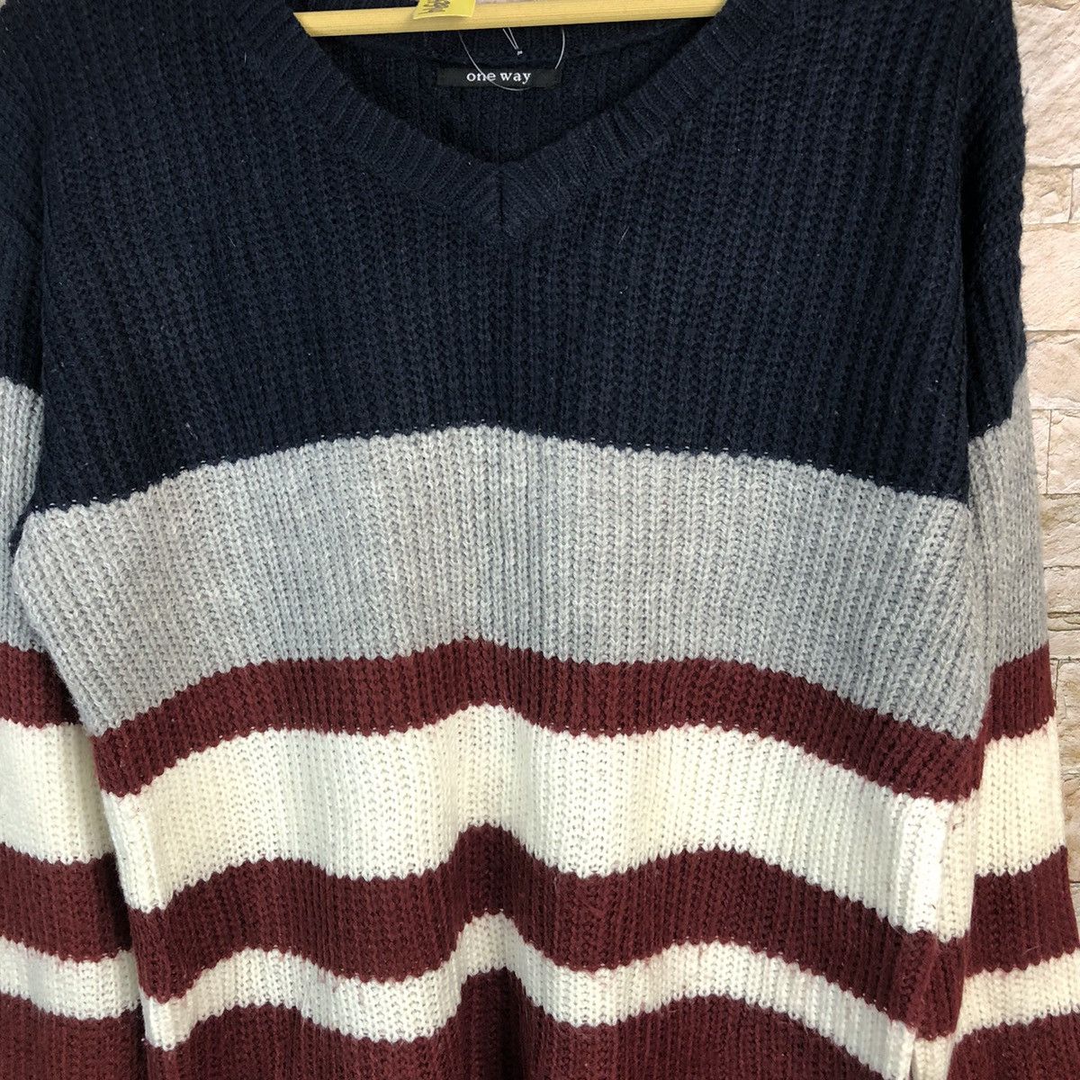 Homespun Knitwear One Way Stripe Dark Blue Knitwear #A394 Size M / US 6-8 / IT 42-44 - 5 Thumbnail