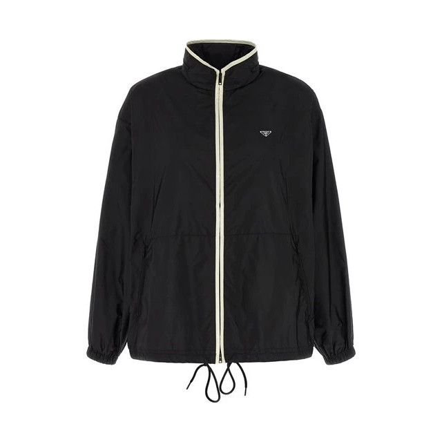 PRADA Black Re-Nylon Windbreaker Jacket New & Authentic (Wom