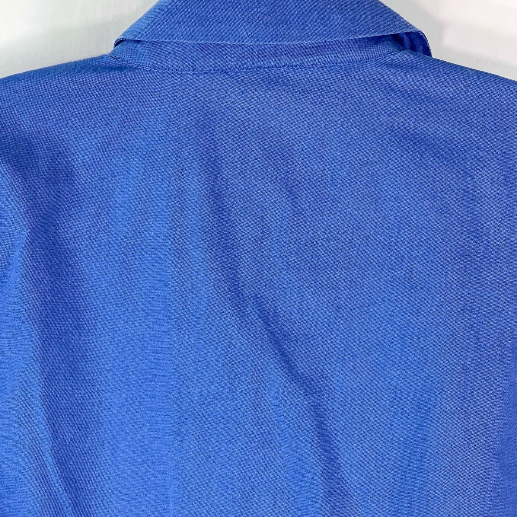 Eddie Bauer Eddie Bauer Mens Long Sleeve Wrinkle Resistant Blue Button Up Dress Shirt S Size 36R - 4 Thumbnail