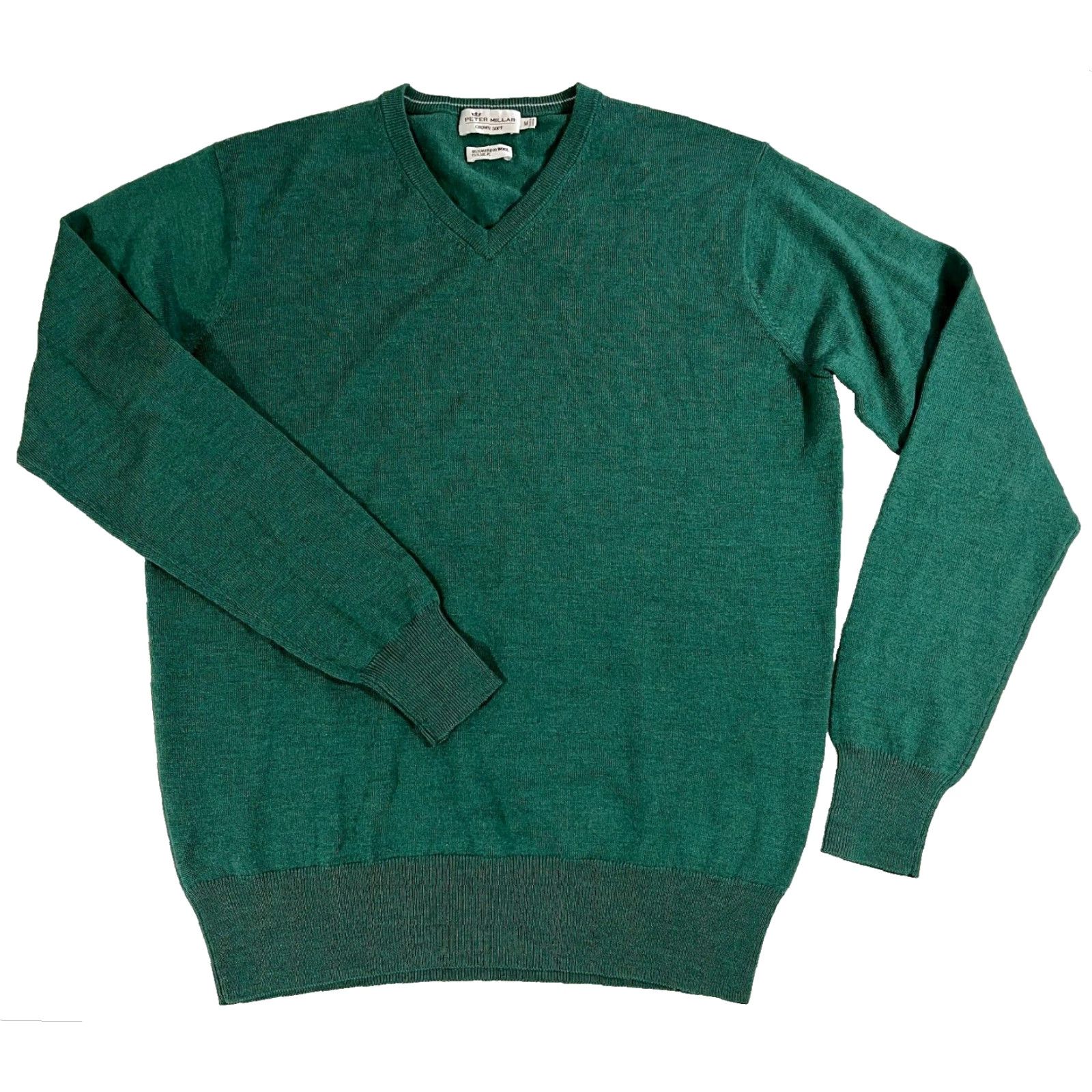 Peter Millar VINTAGE Peter Millar Crown Soft V-Neck Knit Sweater Mens Merino Wool Silk Sz M Green Pullover 85% Merino Wool, 15% Silk Classic Preppy Size US M / EU 48-50 / 2 - 2 Thumbnail