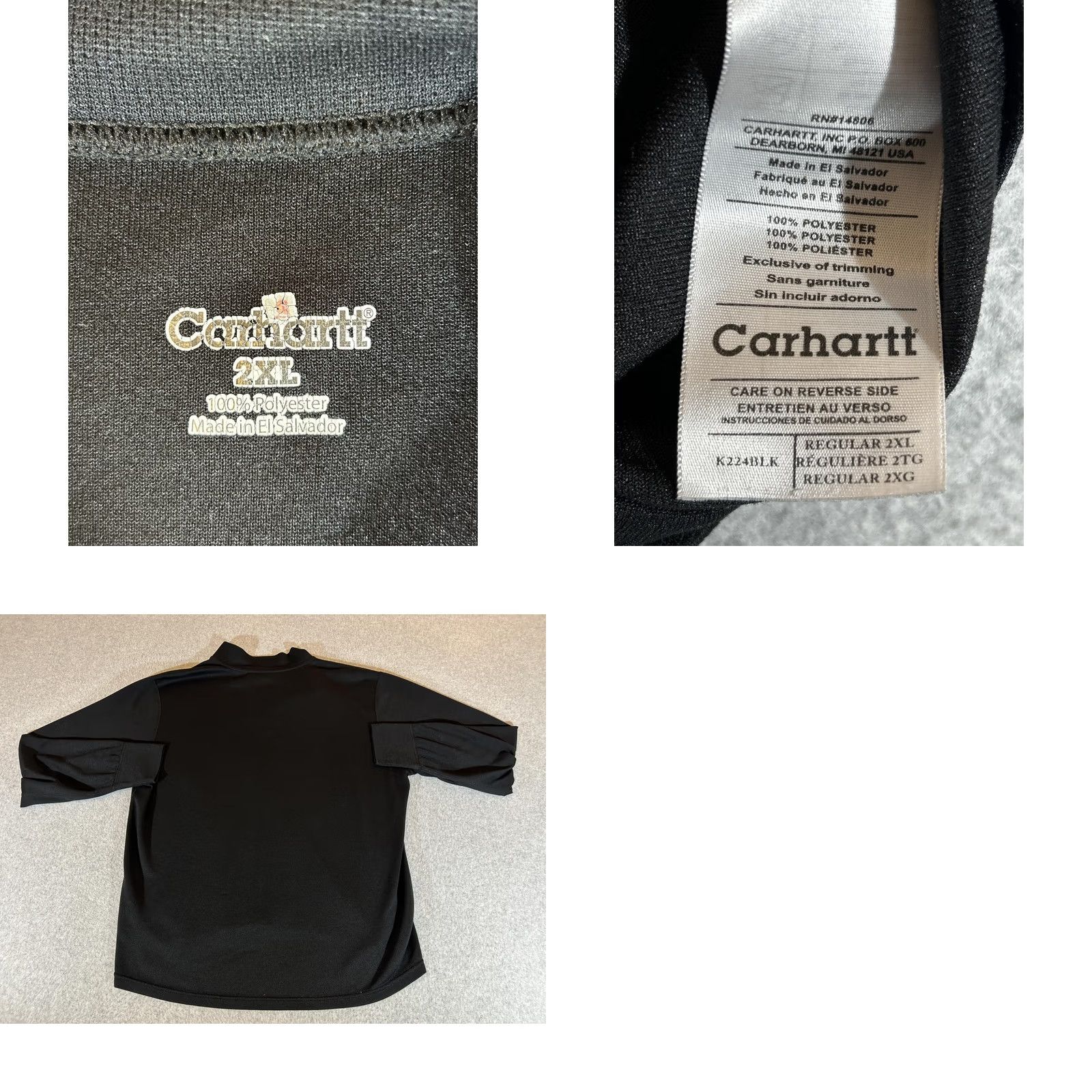 Carhartt VINTAGE Carhartt Pullover Mens 2XL 1/4 Zip Midweight Thermal Shirt Work Dry Workwear XXL Black Long Sleeve Mock Neck 100% Polyester Mens Size US XXL / EU 58 / 5 - 8 Thumbnail