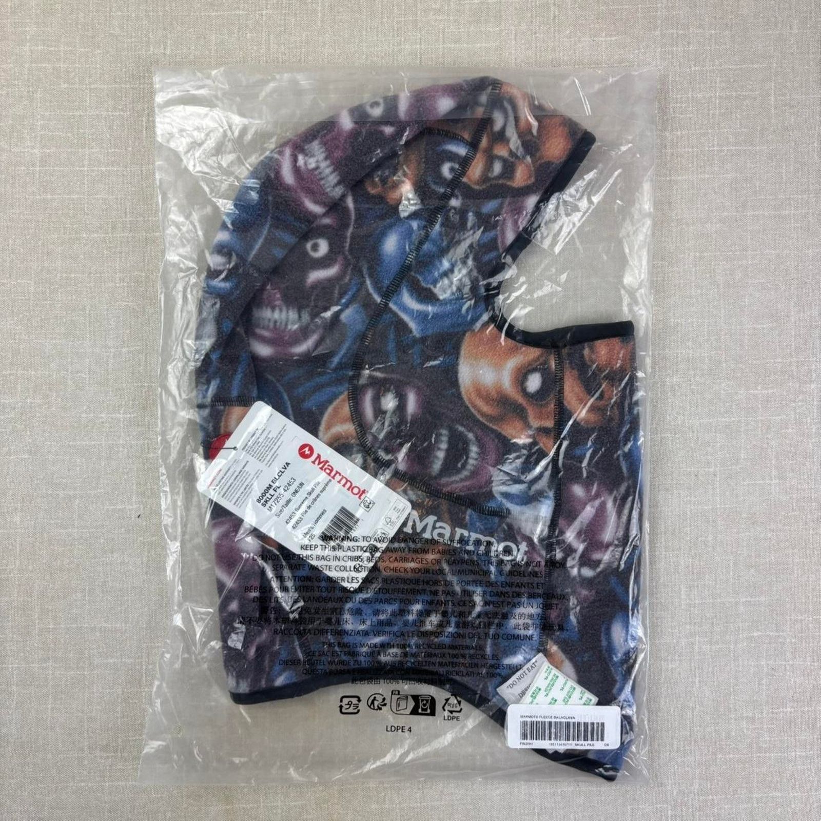 Supreme 💀 Supreme x Marmot Fleece Balaclava “Skull Pile” O/S Size ONE SIZE - 5 Thumbnail