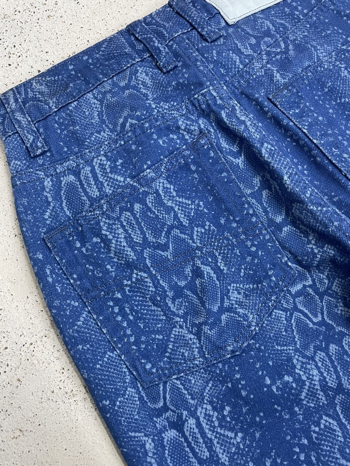 Tornado Mart Collision Denim Snake Skin Flare Pants Japanese Fashion Size US 26 / EU 42 - 15 Thumbnail