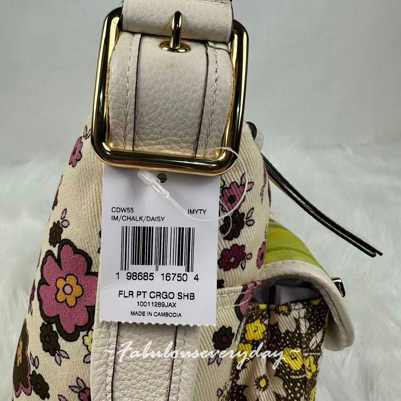 Coach Coach Cargo Shoulder Bag Floral Canvas/Chalk/Daisy CDW55 NWT Size ONE SIZE - 7 Thumbnail