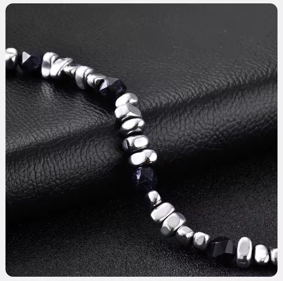 Jewelry Punk Stainless Steel Adjustable Beaded Bracelet Size ONE SIZE - 4 Thumbnail