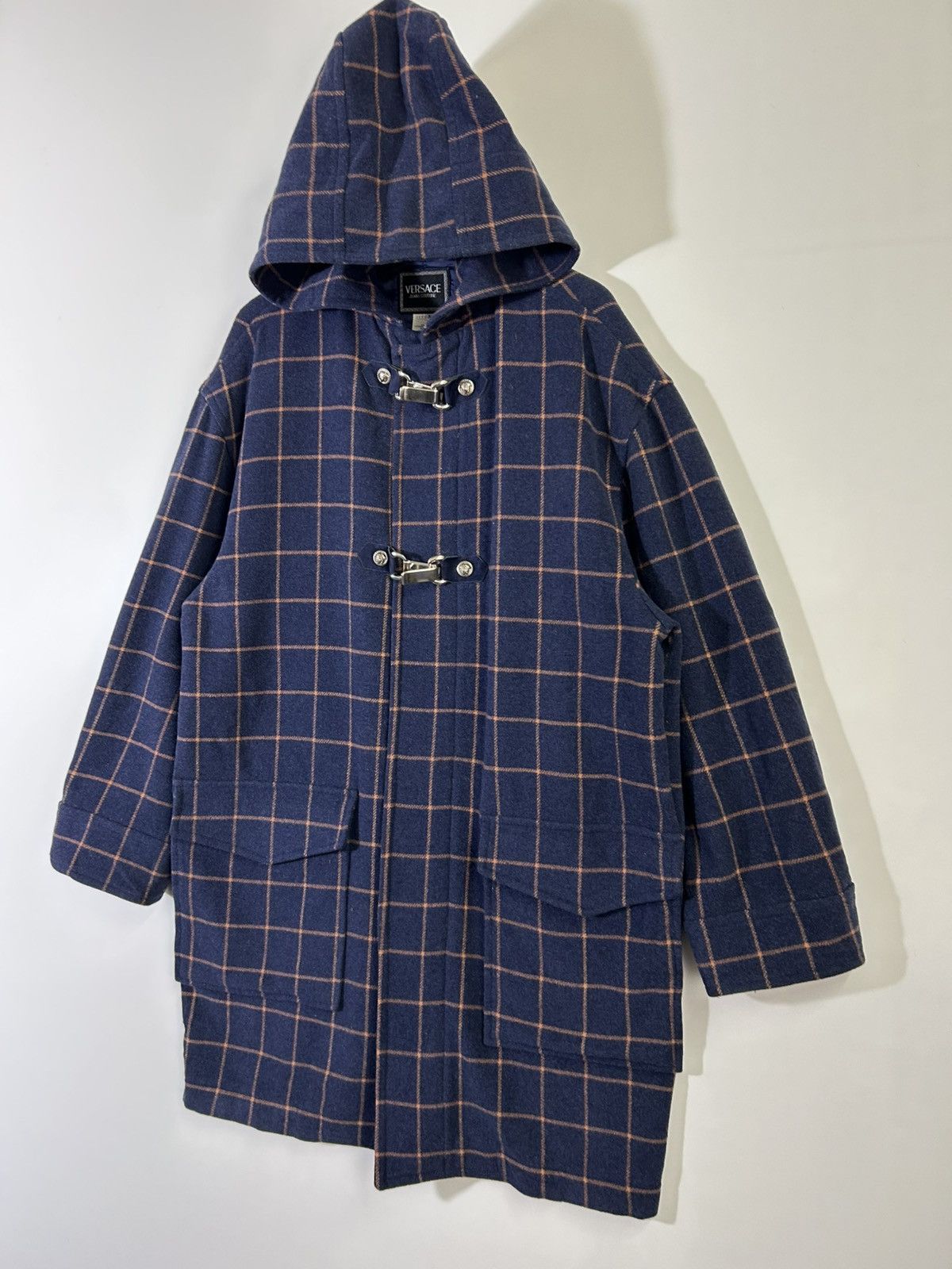 Versace ⚡️Vintage Luxury Versace Wool Flannel Hoodie Zipper Jacket Size US M / EU 48-50 / 2 - 3 Thumbnail