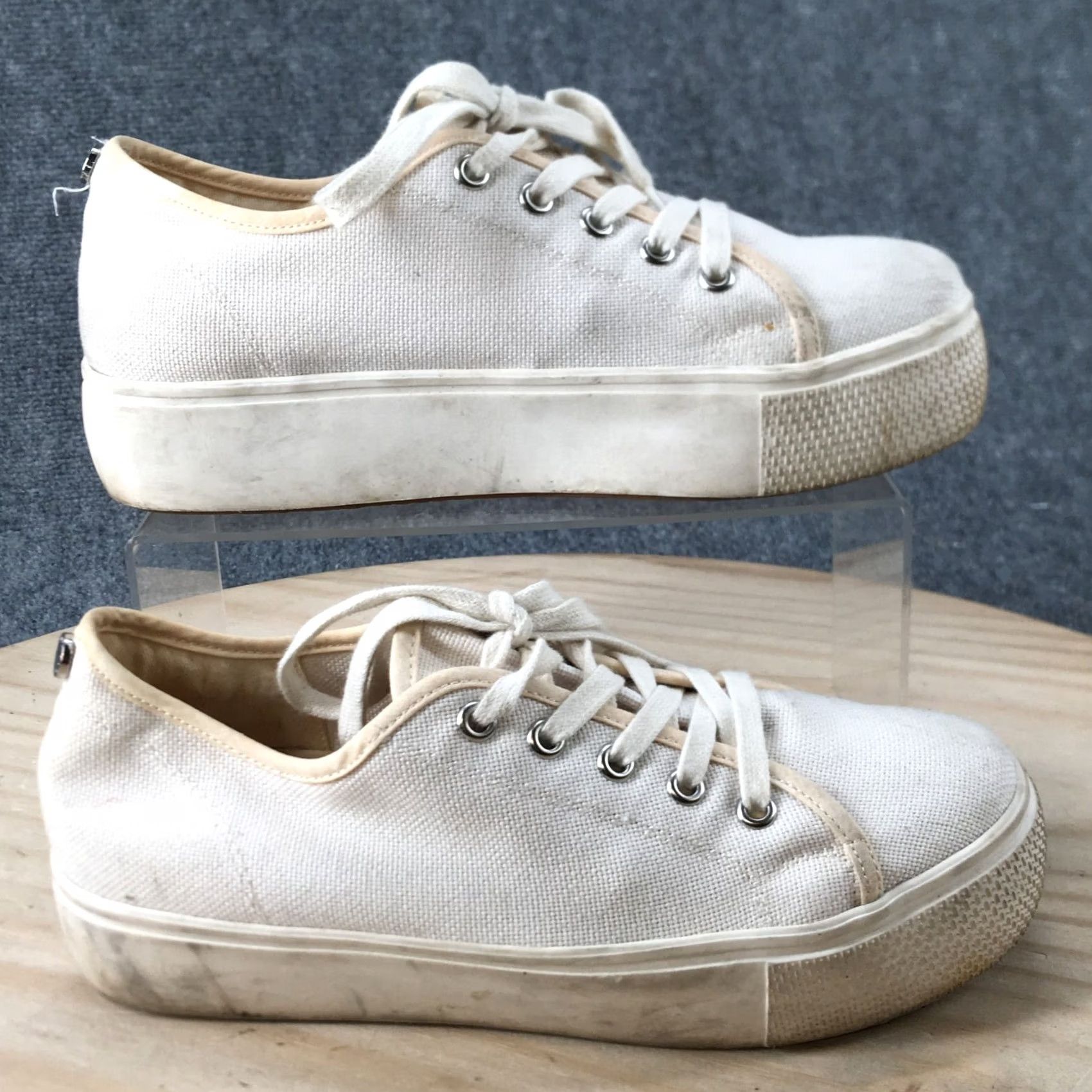 Steve Madden Steve Madden Shoes Womens 8.5 M Elore Casual Sneakers White Low Top Lace Up Size M / US 6-8 / IT 42-44 - 2 Thumbnail