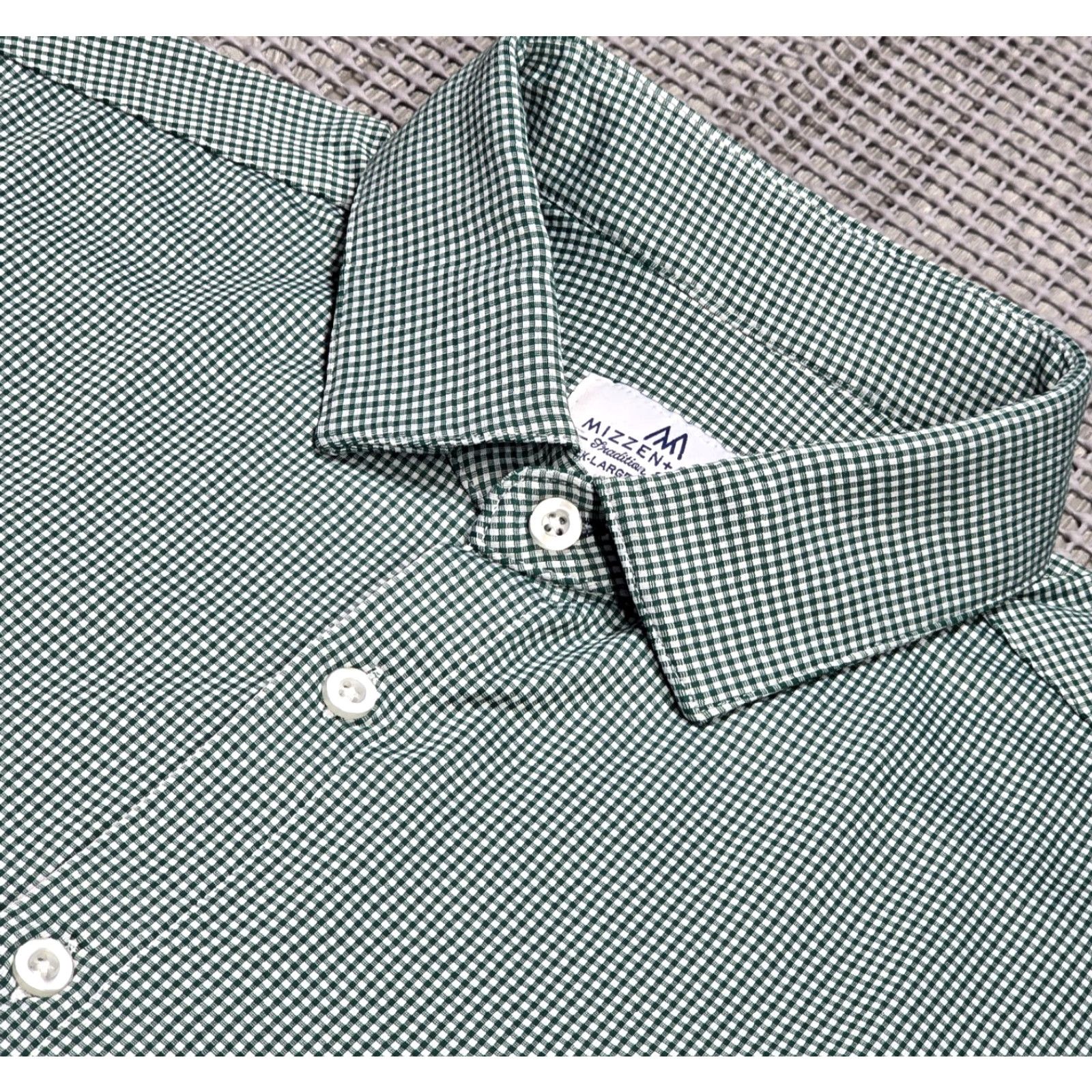 Mizzen+Main Mizzen+Main Button-Up Shirt Mens 2XL Green Check Trim Fit Stretch Made in USA Shirt Mens 2XL Green White Check USA Size US XXL / EU 58 / 5 - 5 Thumbnail