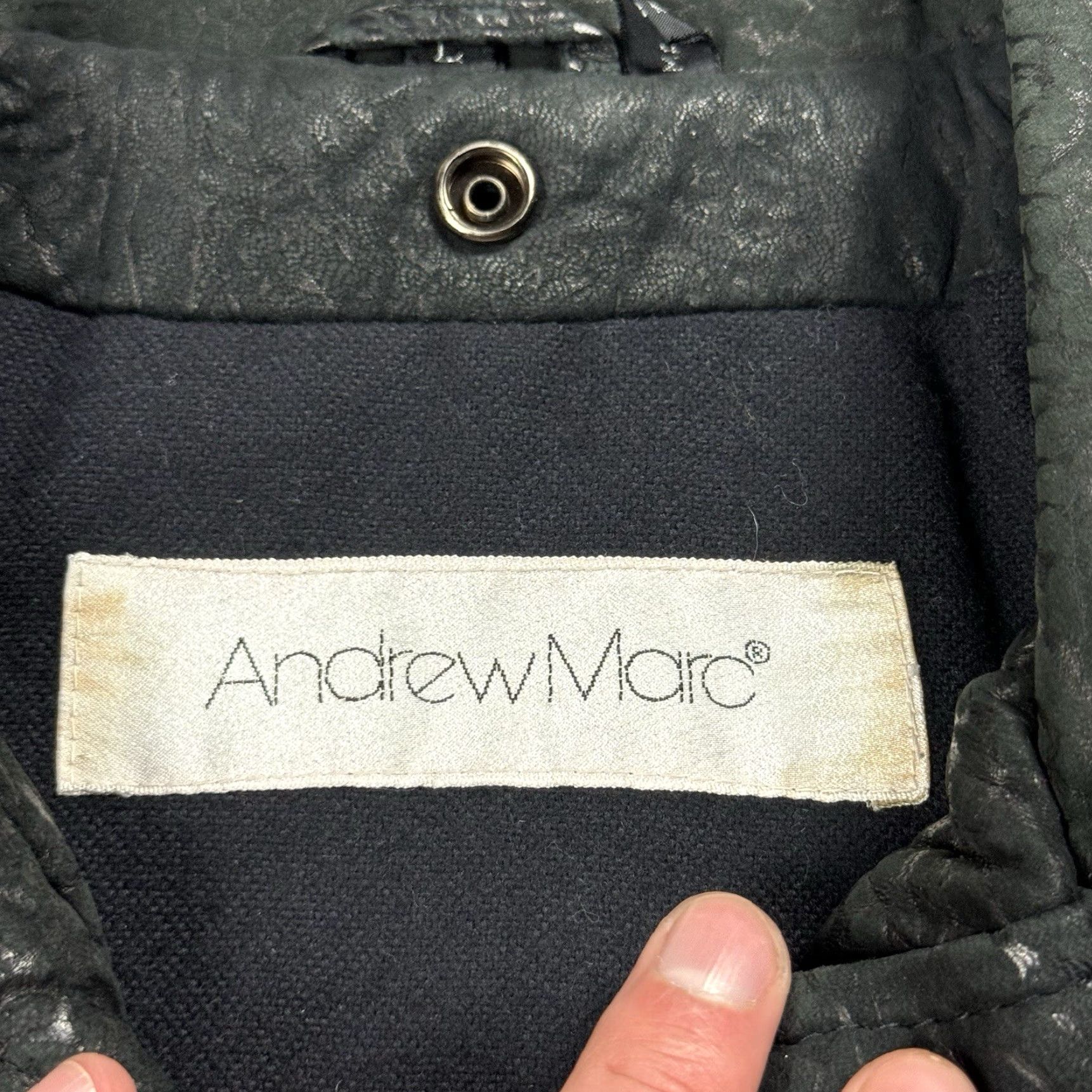 Vintage VINTAGE ANDREW MARC BLACK LEATHER JACKET ZIP CHEETAH PRINT WOMENS LARGE Bomber Jacket 80s 90s Size M / US 6-8 / IT 42-44 - 3 Thumbnail