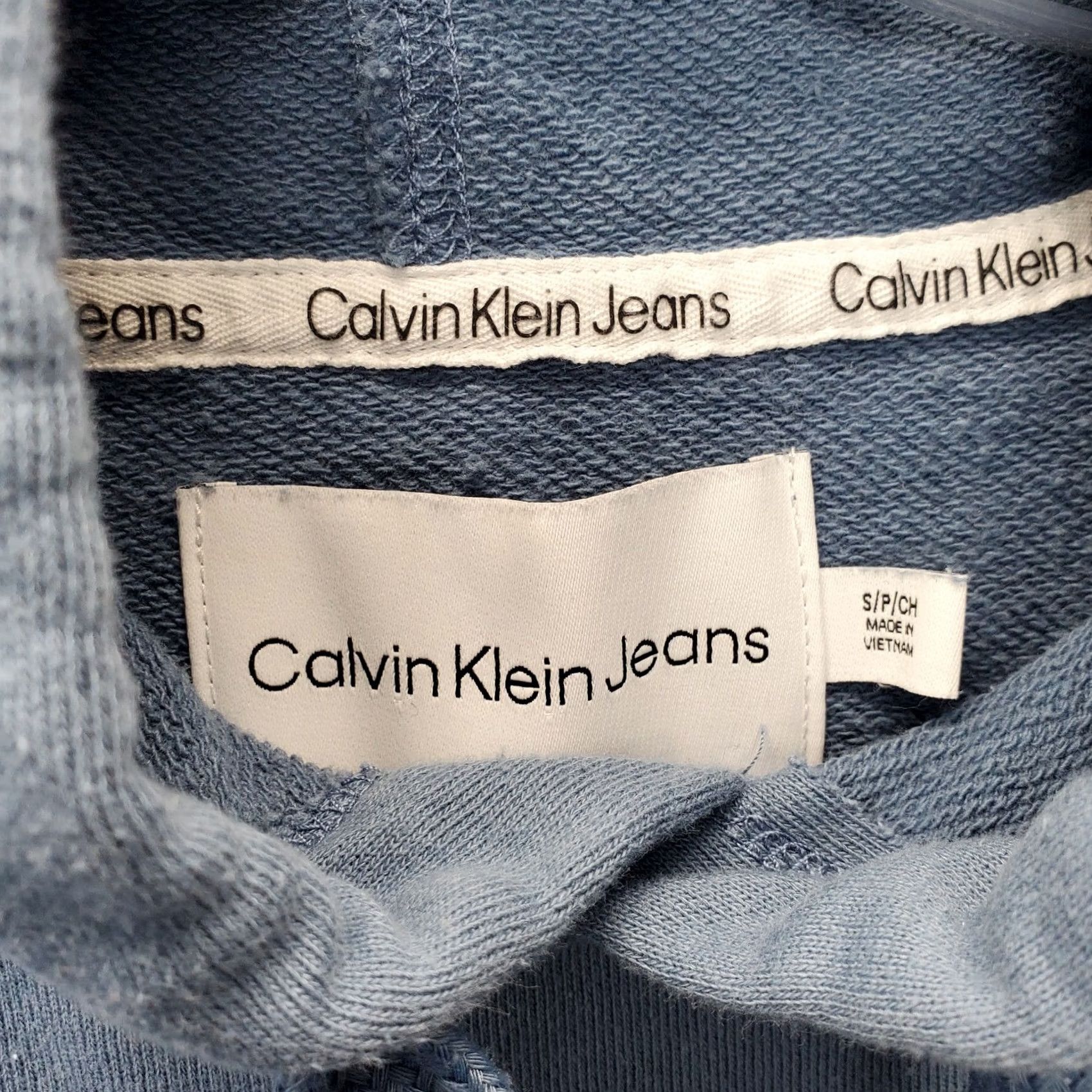 Calvin Klein Calvin Klein Jeans Hoodie Womens Small Blue Cropped Pullover Ribbed Cuff Hem Sh Size S / US 4 / IT 40 - 7 Thumbnail