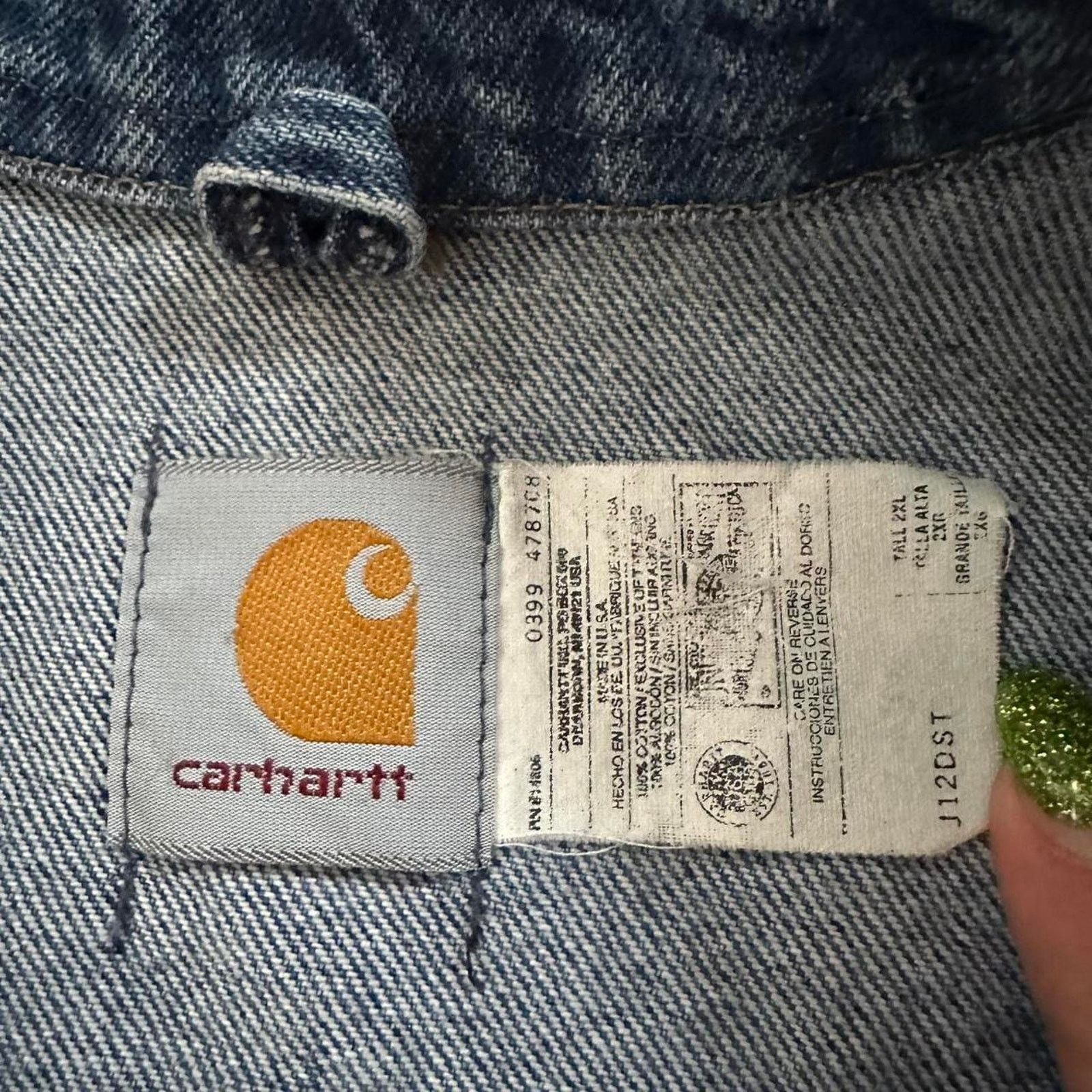 Carhartt 90s Carhartt Denim Trucker Jacket Button Up size 2XL Tall Size US XXL / EU 58 / 5 - 4 Thumbnail