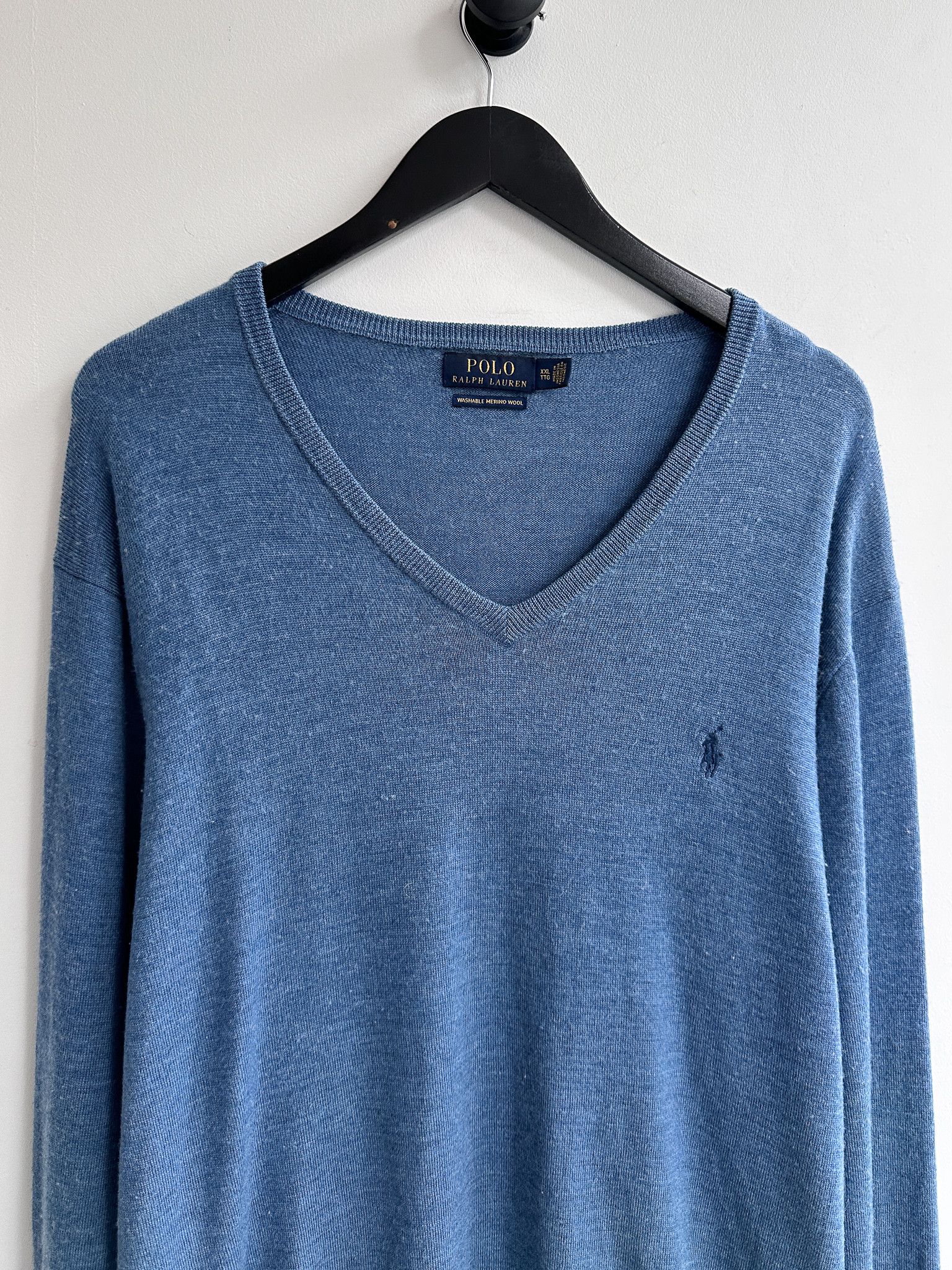 Polo Ralph Lauren Polo Ralph Lauren Merino Wool Blue Jumper Sweater Pullover Size US XXL / EU 58 / 5 - 2 Thumbnail