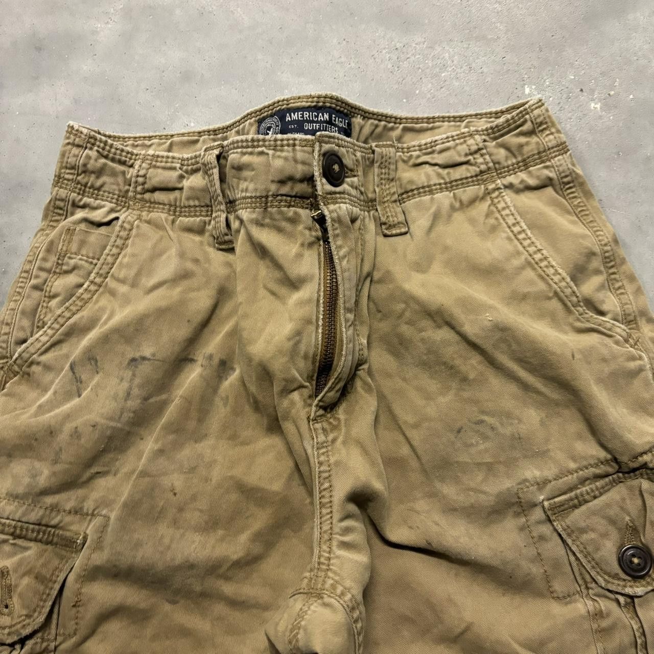 Japanese Brand × Vintage Crazy Vintage Y2K/2000s Baggy Brown Skater Style Cargo Shorts! Size US 30 / EU 46 - 2 Thumbnail