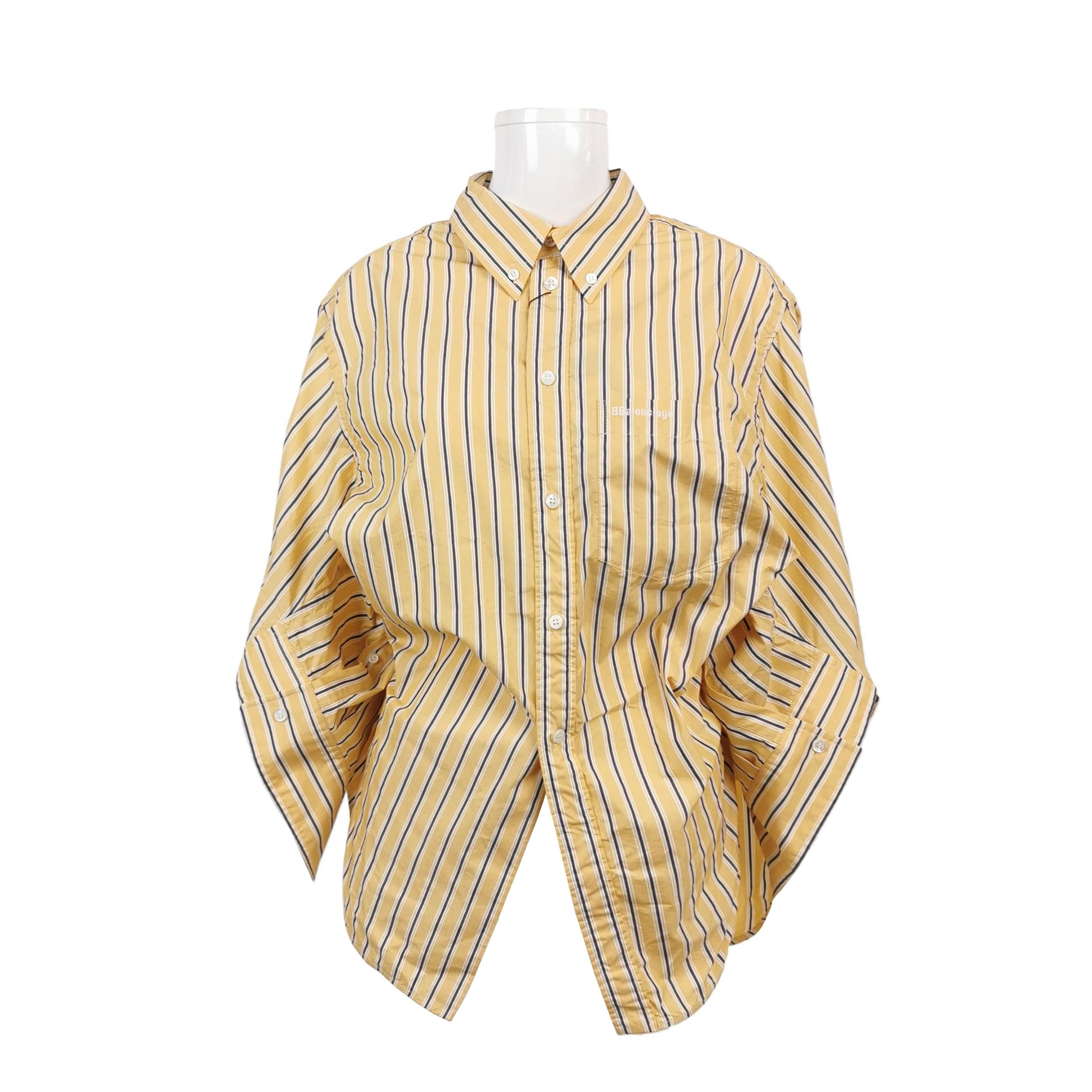 Balenciaga Balenciaga Striped Oversized Shirt S Size S / US 4 / IT 40 - 1 Thumbnail