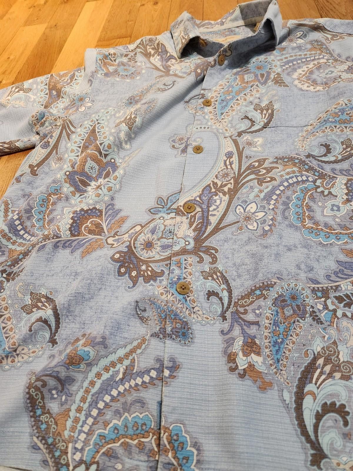 Tommy Bahama TOMMY BAHAMA Regular Fit Silk Shirt Blue Paisley Mens Medium Size US M / EU 48-50 / 2 - 4 Thumbnail