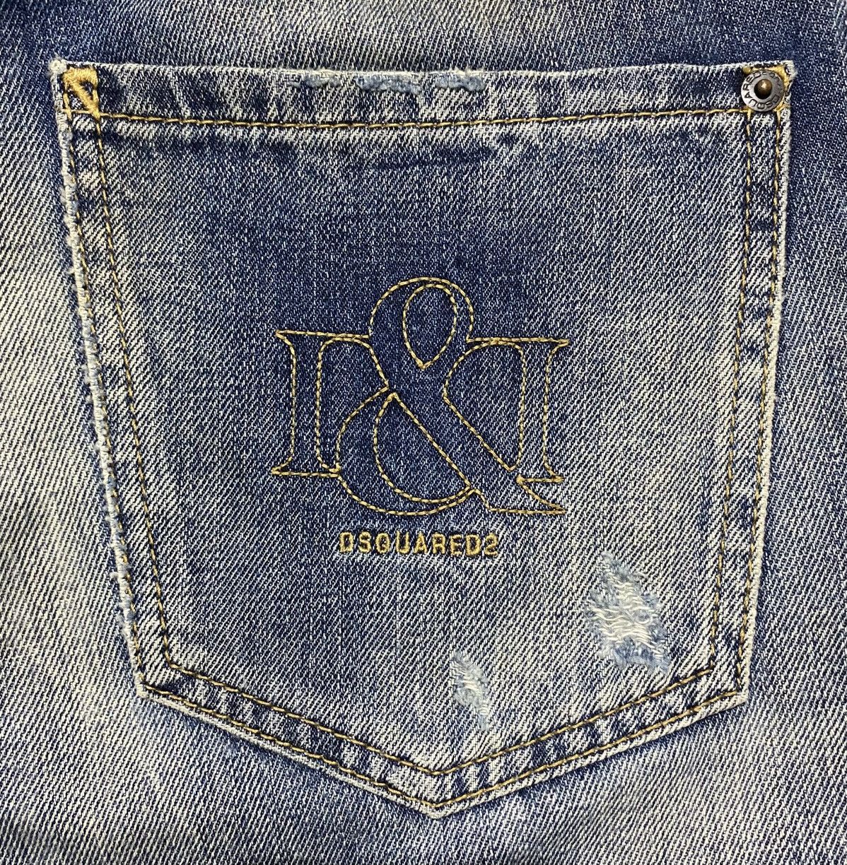 Dsquared2 Dsquared2 Dean, Dan & Co. Distressed Patchwork Straight Denim Size US 34 / EU 50 - 8 Thumbnail