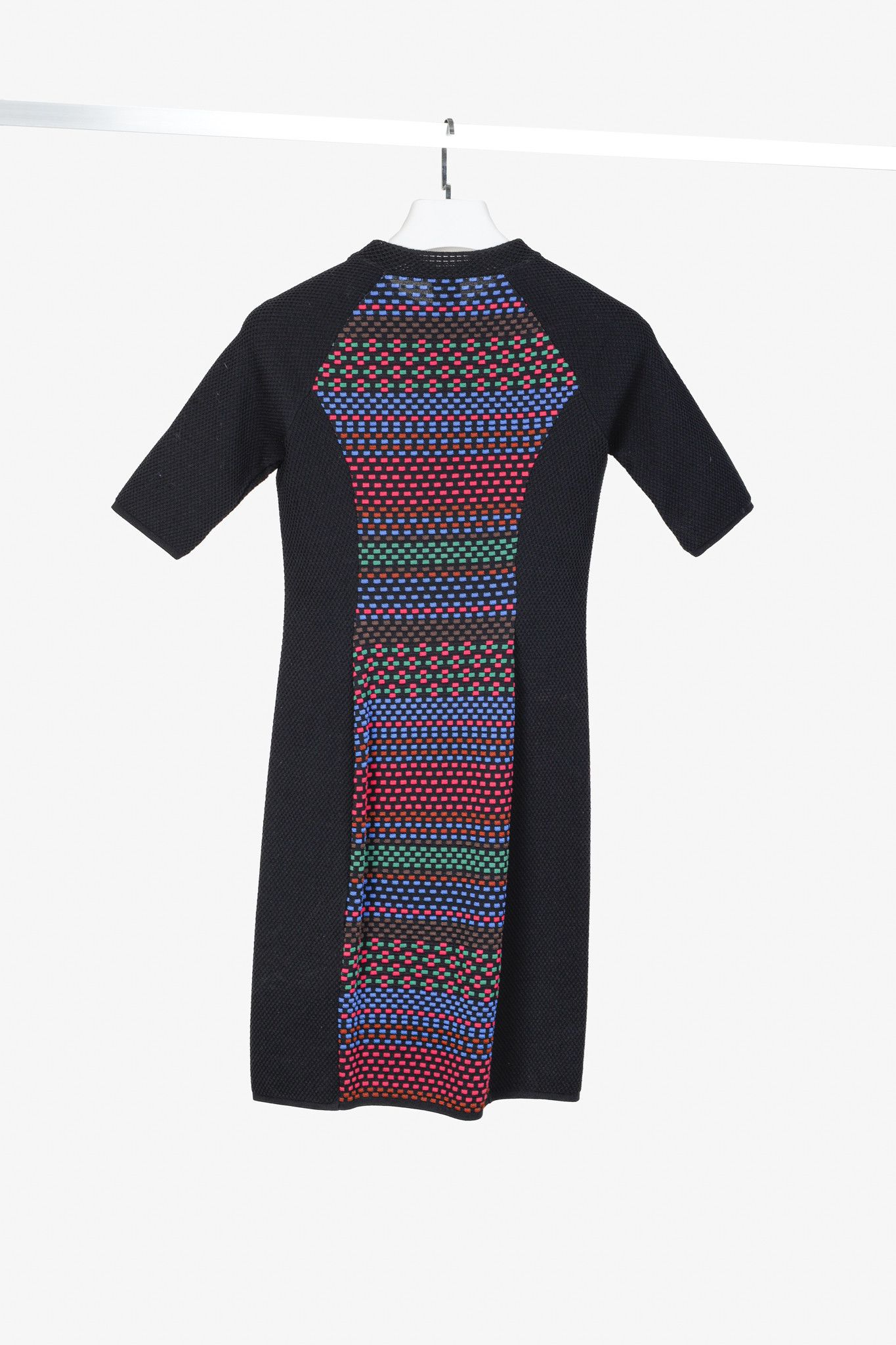 Missoni M Missoni Black Multicoloured Cube Knit Bodycon Dress Size M / US 6-8 / IT 42-44 - 2 Thumbnail