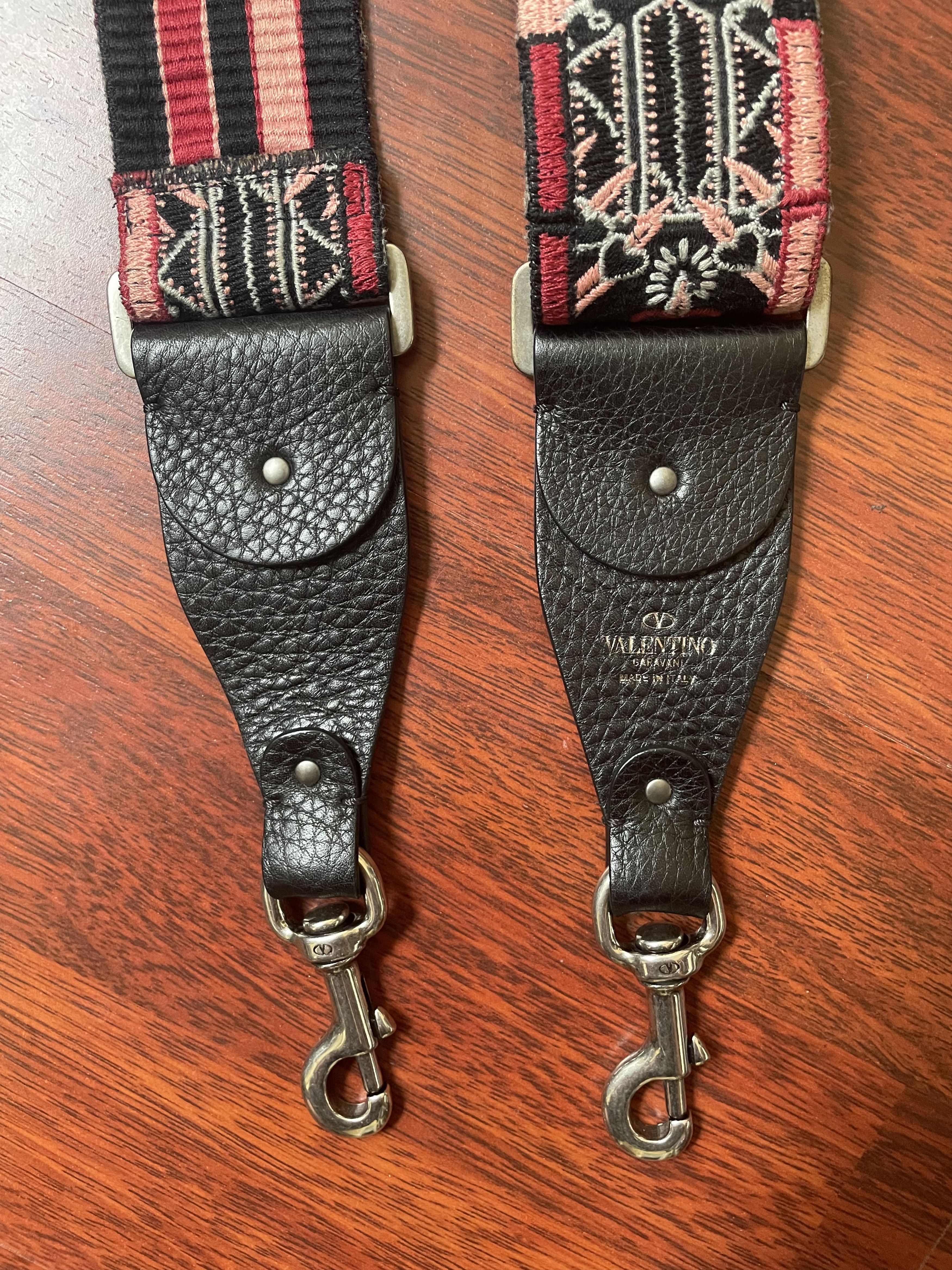 Valentino Canvas Loveblade Embroidered Rockstud Guitar Strap Size ONE SIZE - 4 Thumbnail