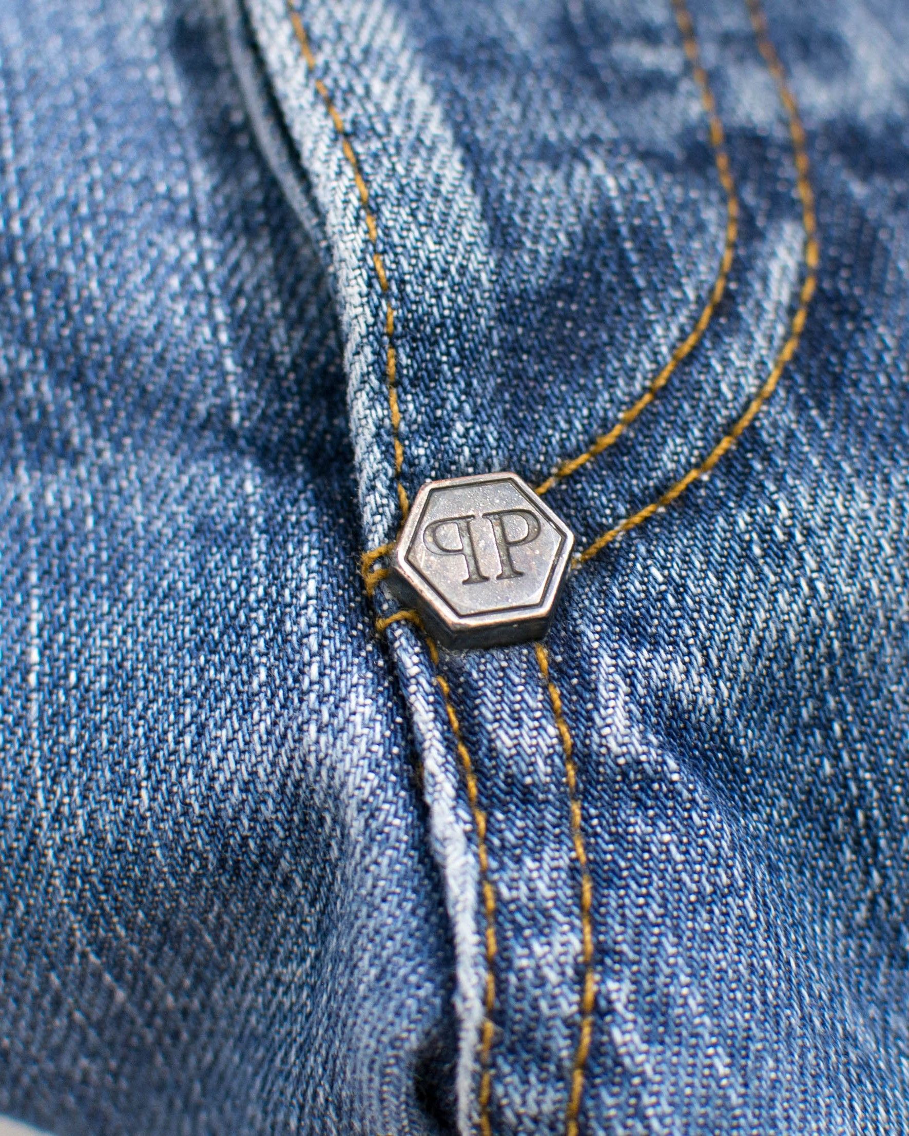 Philipp Plein Vintage Philipp Plein Y2K Selvage Jeans - W34 L34 Size US 34 / EU 50 - 6 Thumbnail