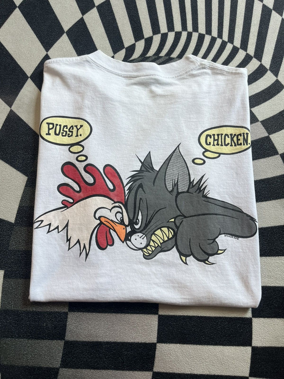 No Fear Vintage NOFEAR Pussy Chicken 93’s BAAGOE Tshirt Size US L / EU 52-54 / 3 - 1 Thumbnail