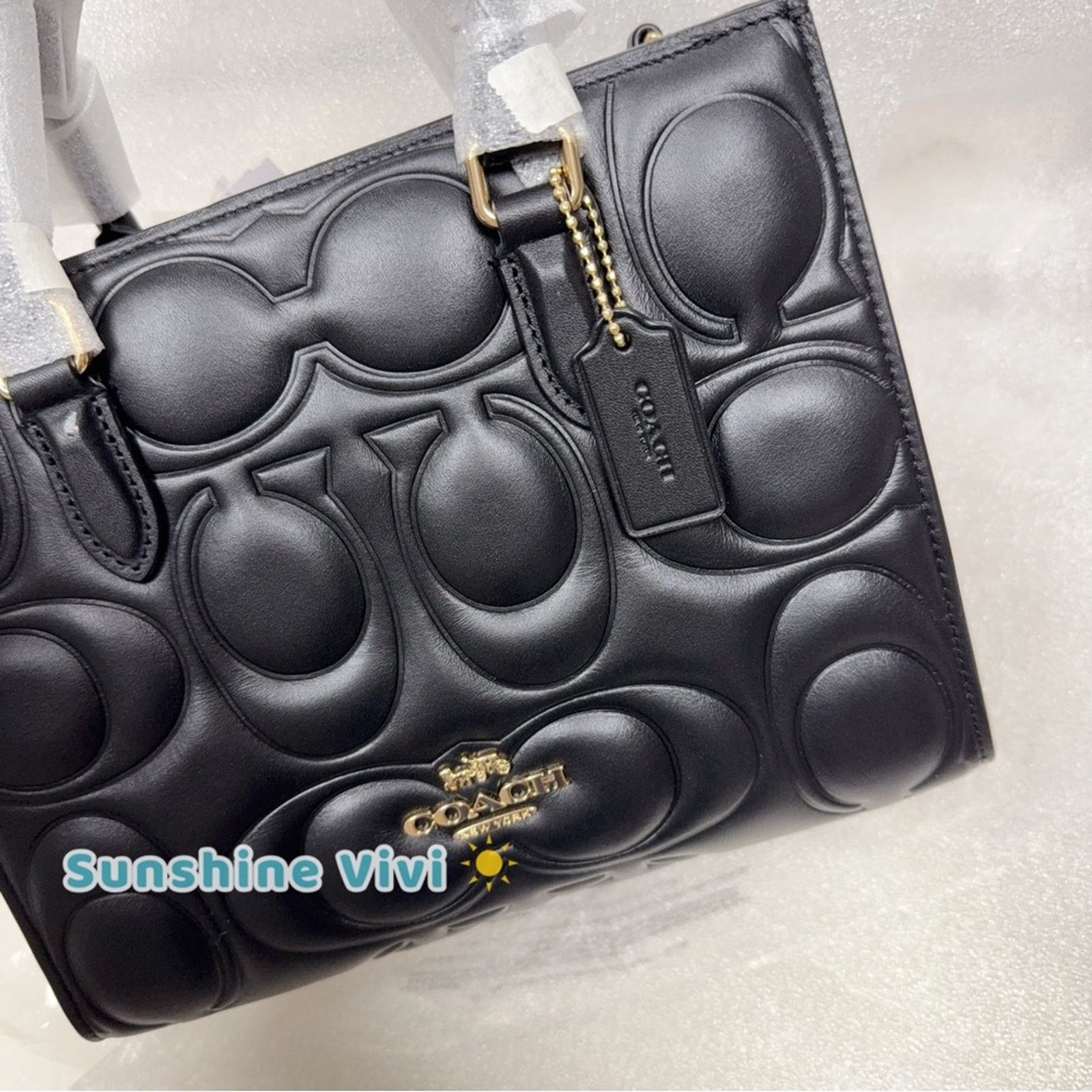 Coach NWT Coach Maggie Small Tote Bag Leather Black CY670 Size ONE SIZE - 9 Thumbnail