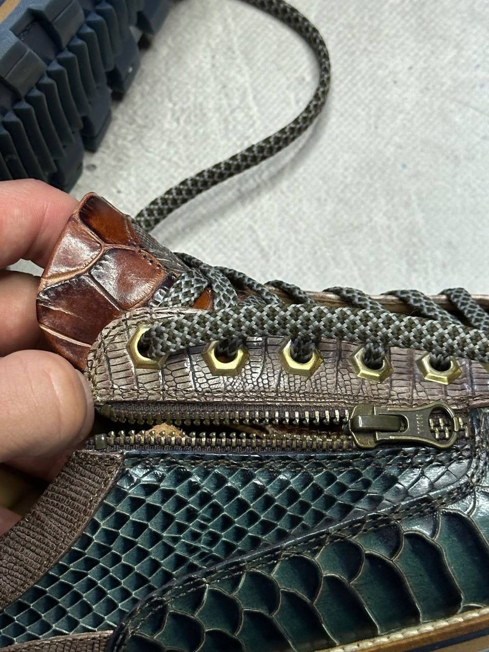 Other Lorenzi Italy Leather Sneakers Croc Snake Embossed 8 41 Rare Size US 8 / EU 41 - 9 Thumbnail