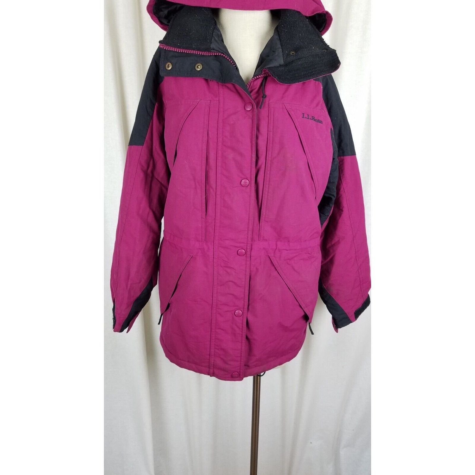 L.L. Bean Vtg LL Bean Hooded Winter Parka Jacket Womens S Raspberry Size S / US 4 / IT 40 - 3 Thumbnail