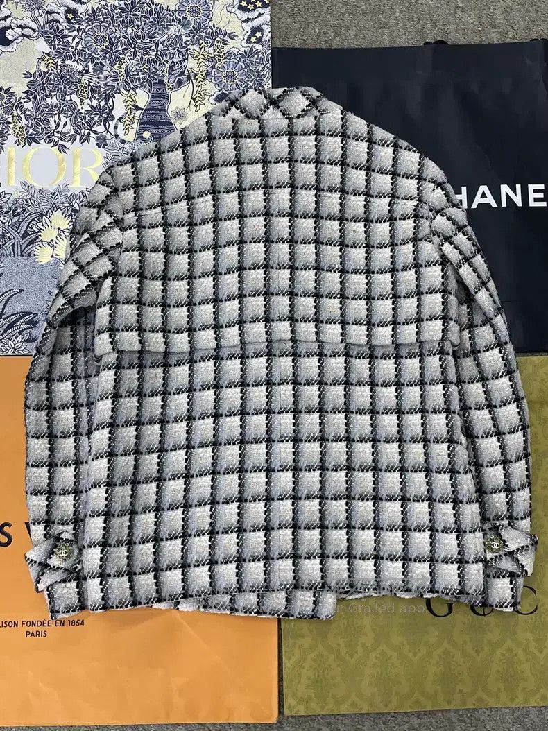 Chanel Chanel 22K flower diamond buckle plaid jacket Size XXS / US 00 / IT 34 - 3 Thumbnail