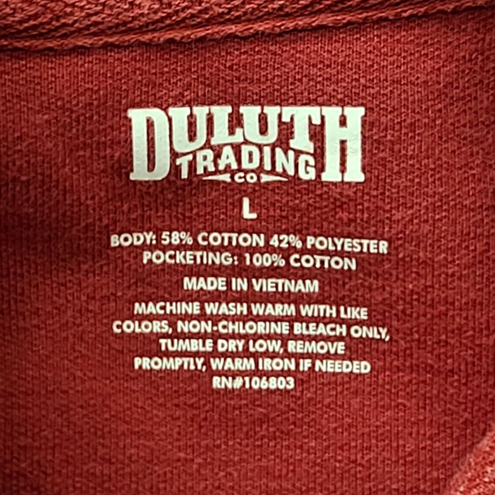 Vintage Duluth Sweatshirt Tunic Womens Large Relaxed Fit Long Sleeve Cowl Neck Red Knit Cotton Polyester Pockets Ballpark? Size L / US 10 / IT 46 - 2 Thumbnail