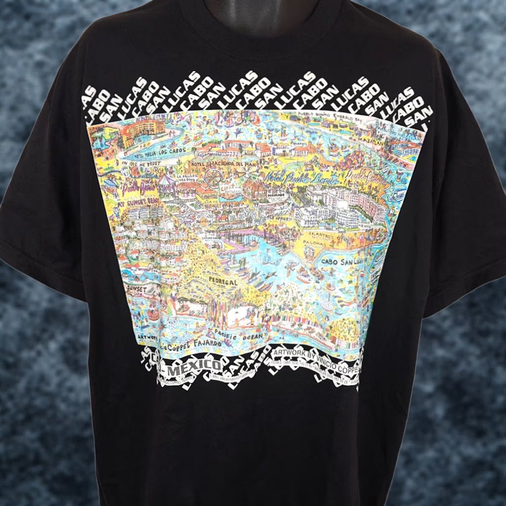 Hanes VINTAGE Hanes Cabo San Lucas T Shirt Mens XL Black 90s Travel Destination Tee Size US XL / EU 56 / 4 - 1 Thumbnail