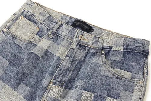 VIBE American men's street loose distressed mosaic jeans y2k Size US 32 / EU 48 - 4 Thumbnail