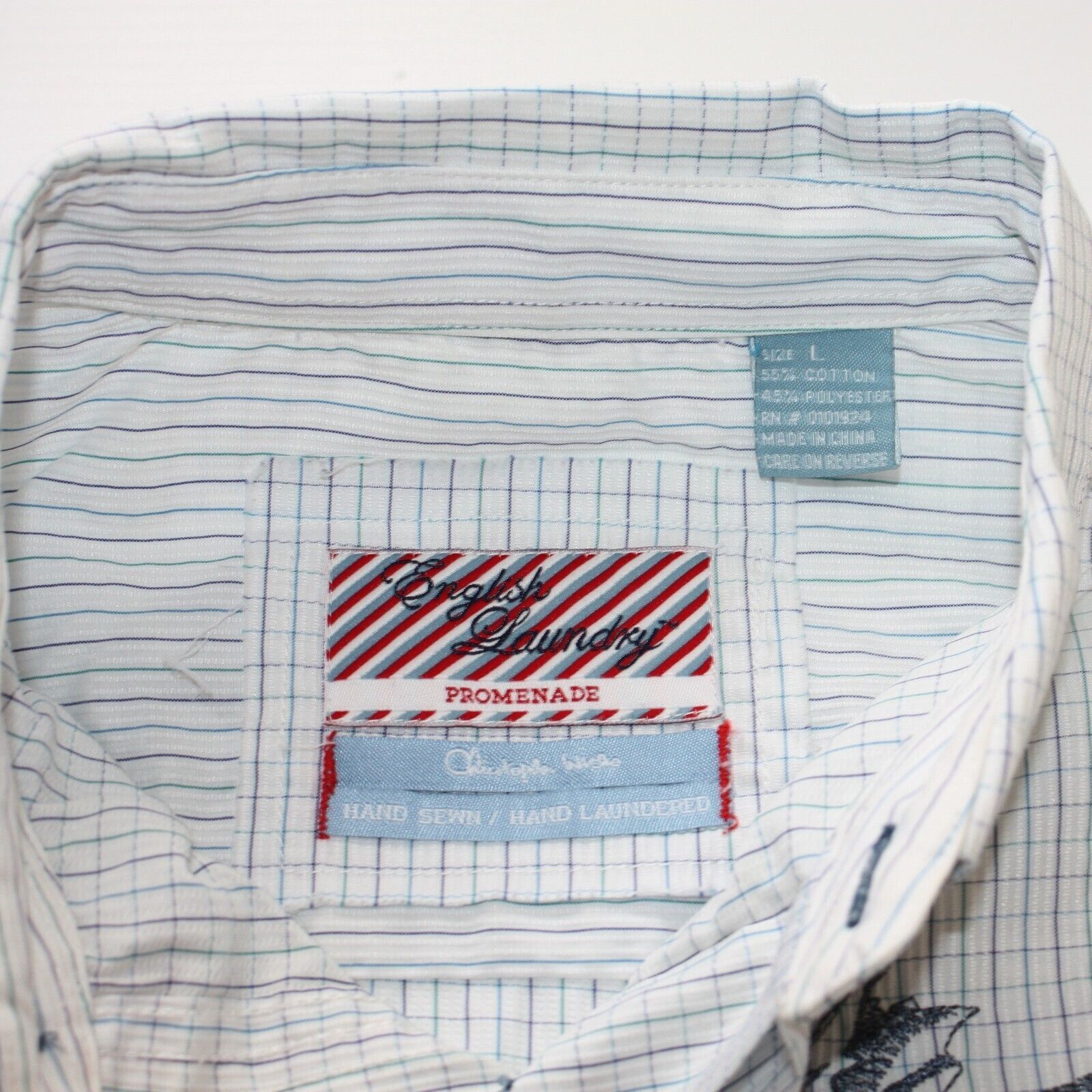English Laundry Promenade Christopher Wicks Short Sleeve Hand Sewn Shirt Size US L / EU 52-54 / 3 - 5 Thumbnail
