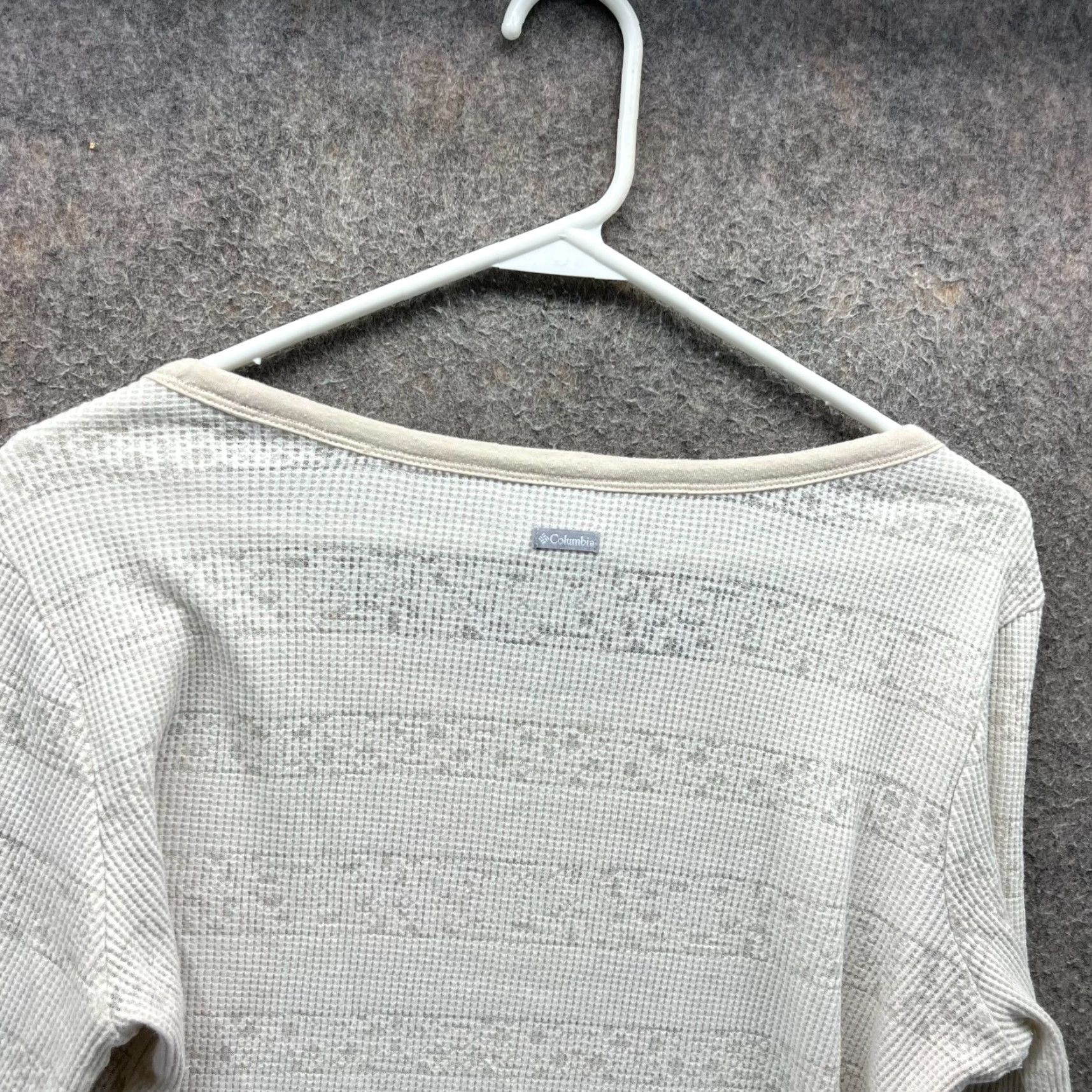 Vintage Columbia Thermal Top Womens Large Ivory Waffle Knit Long Sleeve Pullover Shirt Clothing Casual Size L / US 10 / IT 46 - 3 Thumbnail