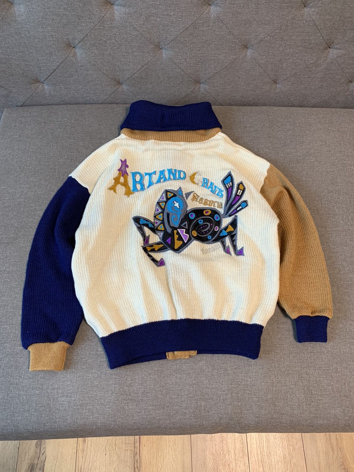 Kansai Yamamoto O2 Artand Craft Knitted Cardigan Made Japan