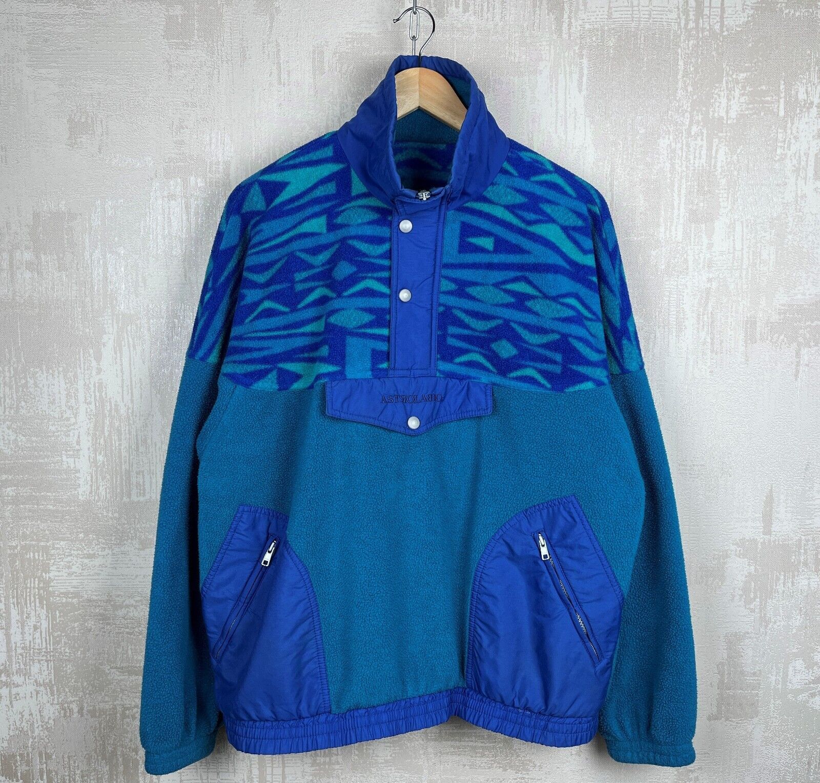 Vintage 90's Astrolabio Abstract Ski Snowboard Fleece Sweater Size US L / EU 52-54 / 3 - 1 Thumbnail