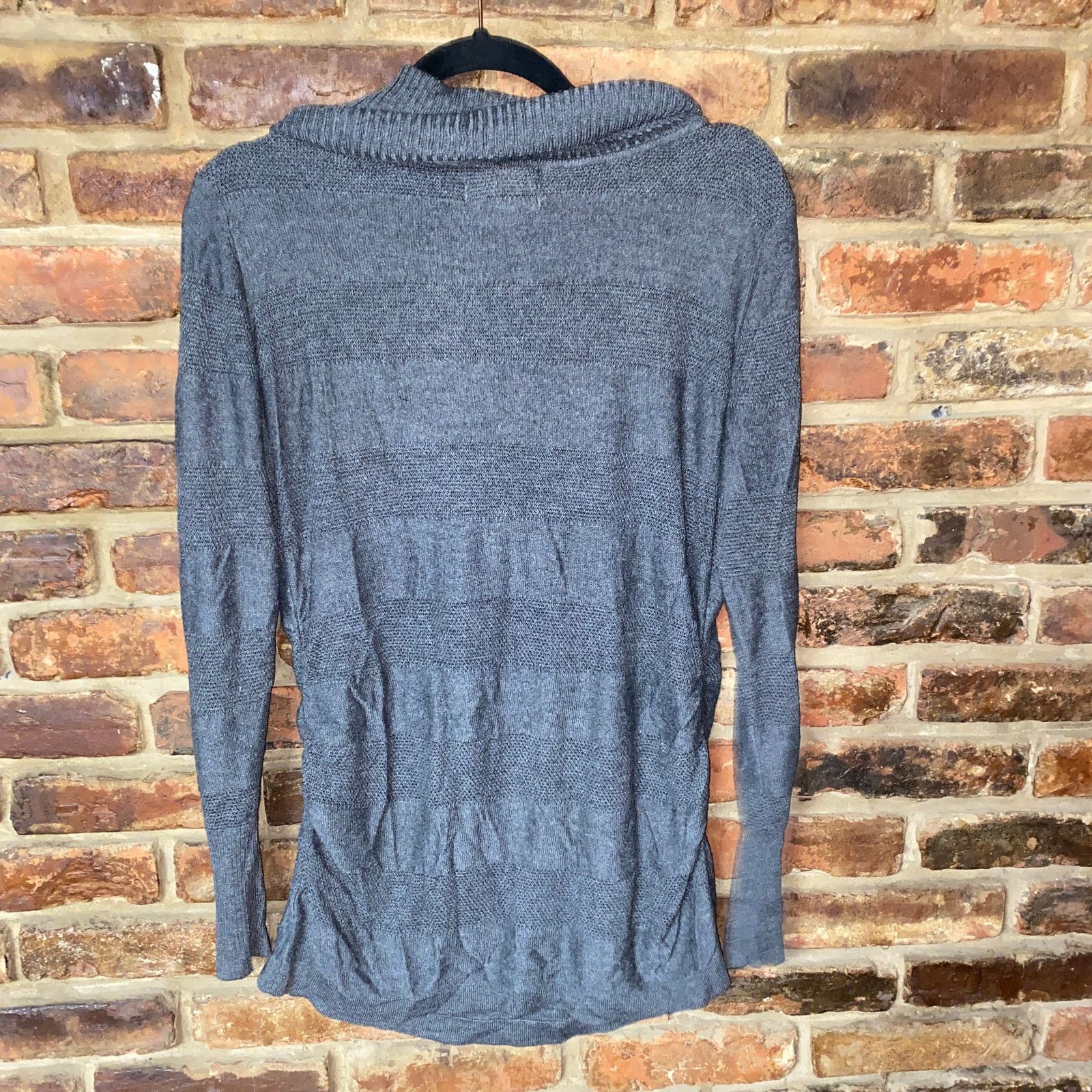 Other Debbie Morgan Gray Striped Cowl Turtleneck Sweater Medium Size M / US 6-8 / IT 42-44 - 4 Thumbnail