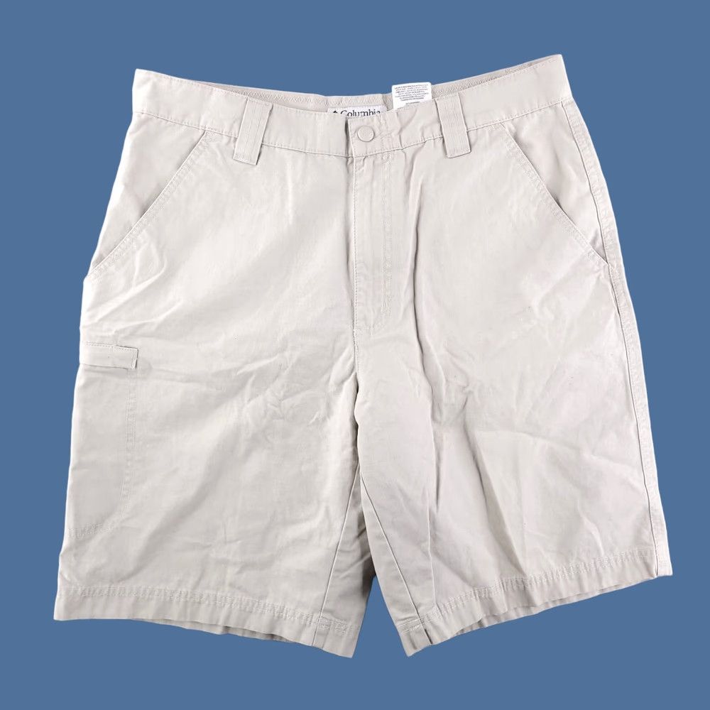 Vintage Columbia Shorts Mens 32 Tan Beige Hiking Ripstop Cotton Chino Flat Front Regular Fit Beige Mens 32 Size US 32 / EU 48 - 1 Thumbnail