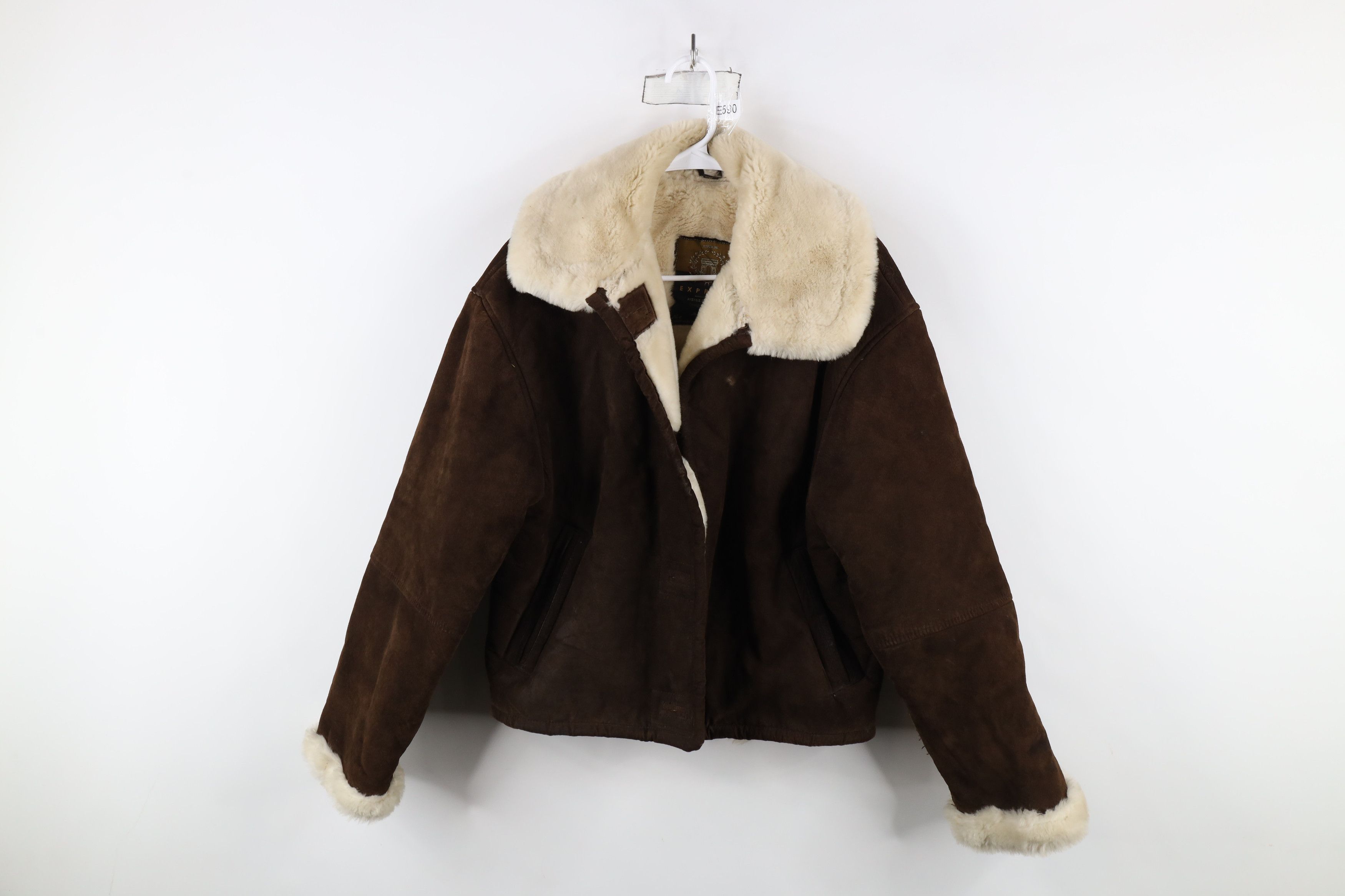 Express × Vintage Vintage 90s Express Fleece Lined Suede Leather Jacket Size S / US 4 / IT 40 - 1 Thumbnail