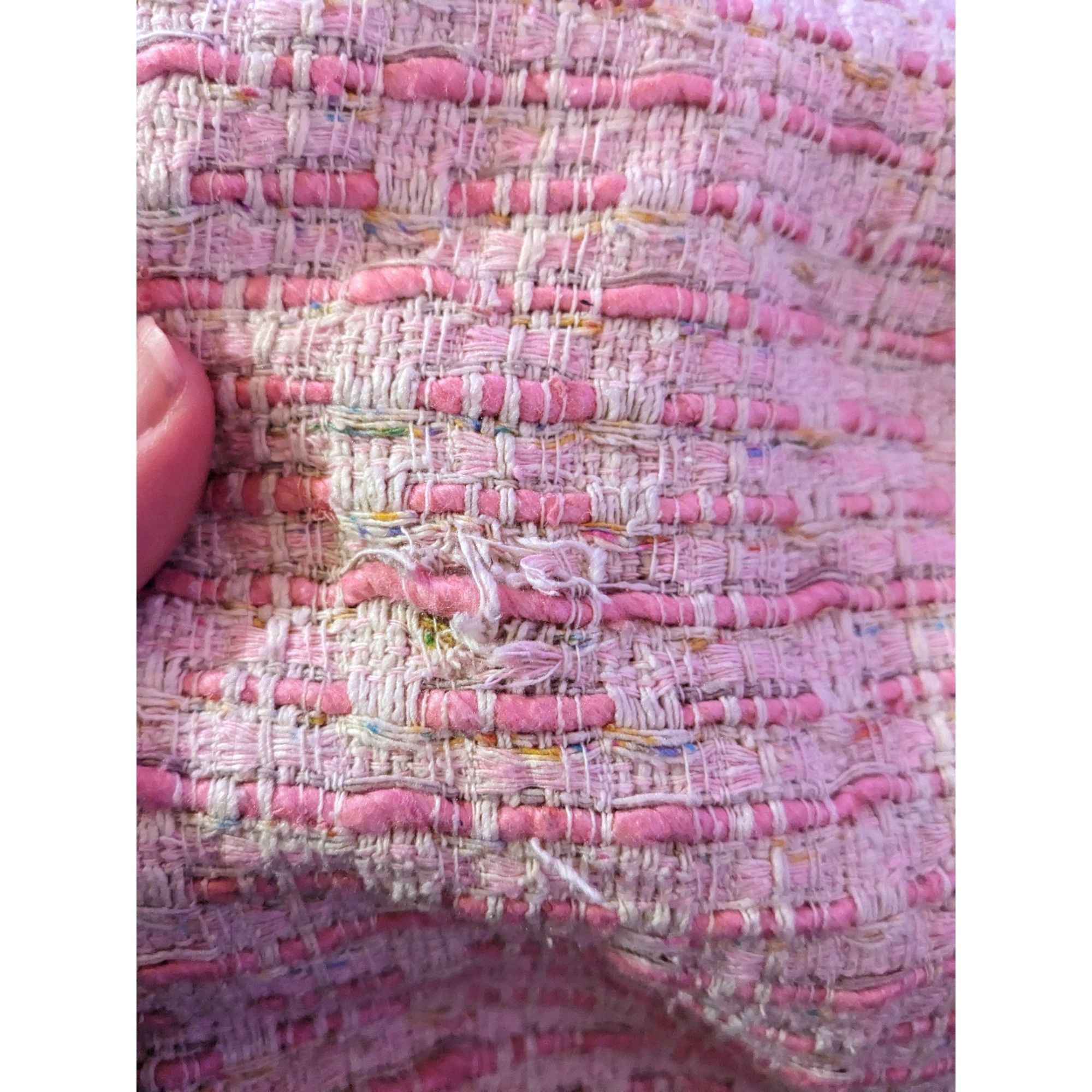 Other Vintage Textured Pink And White Woven Button Front Blazer Size M / US 6-8 / IT 42-44 - 11 Thumbnail